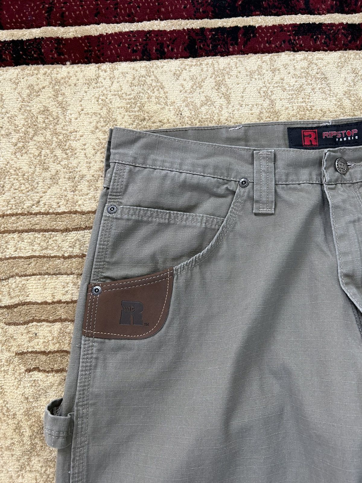 Japanese Brand × Vintage × Wrangler Vintage Wrangler Riggs Workwear Olive Carpenter Pants Size US 34 / EU 50 - 9 Thumbnail