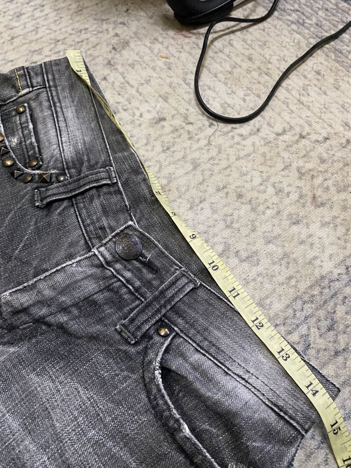Japanese Brand × Seditionaries The Murder License Flared Studded Distressed Jeans Size 29" - 17 Thumbnail