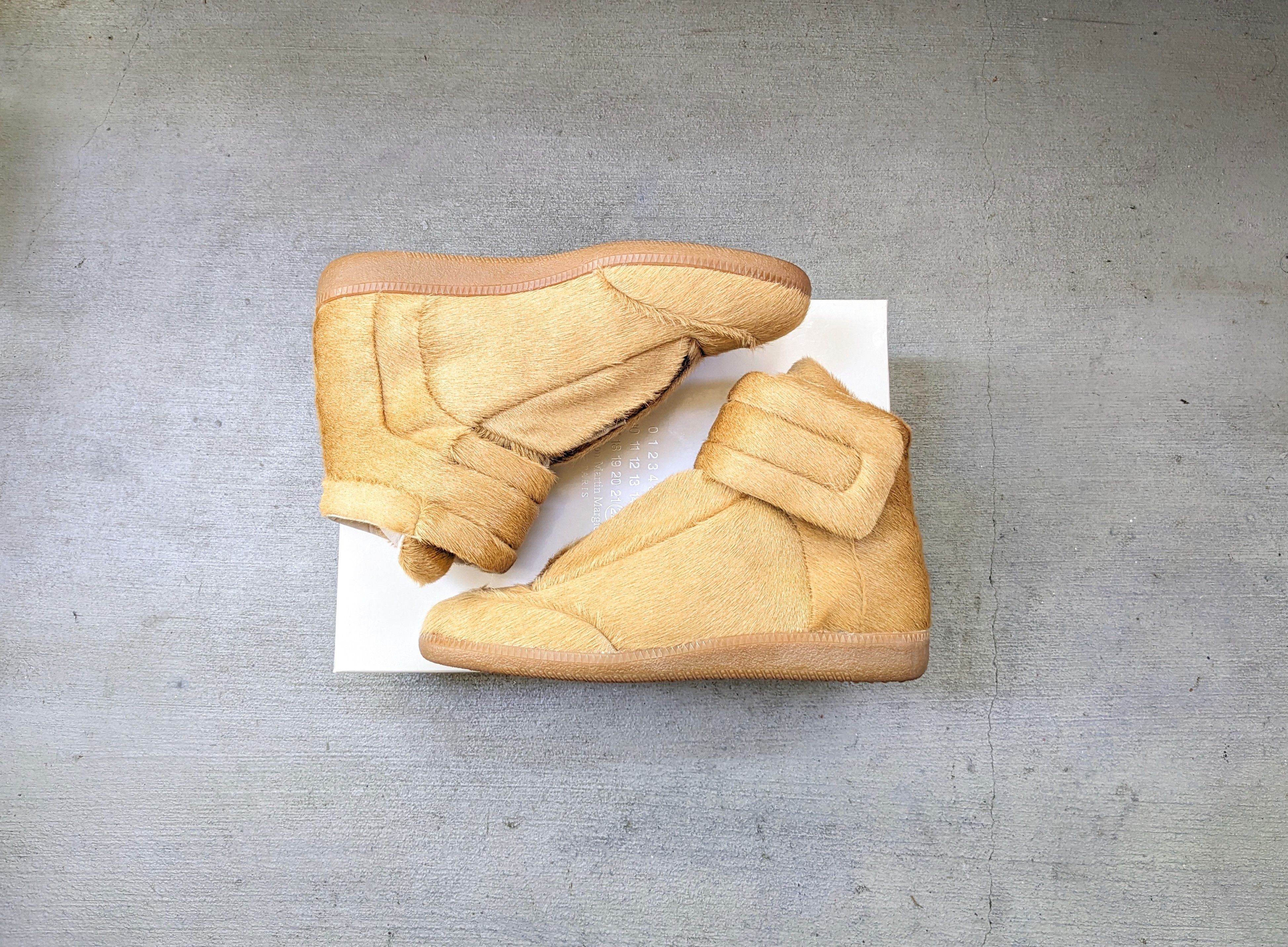 Maison Margiela Maison Margiela Future Pony Hair 9 42 Leather High Tops Tan Size US 9 / EU 42 - 1 Thumbnail