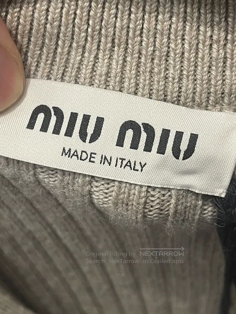 Miu Miu Miu Miu Oatmeal Knit Zip-up Jacket Size XS / US 0-2 / IT 36-38 - 5 Thumbnail