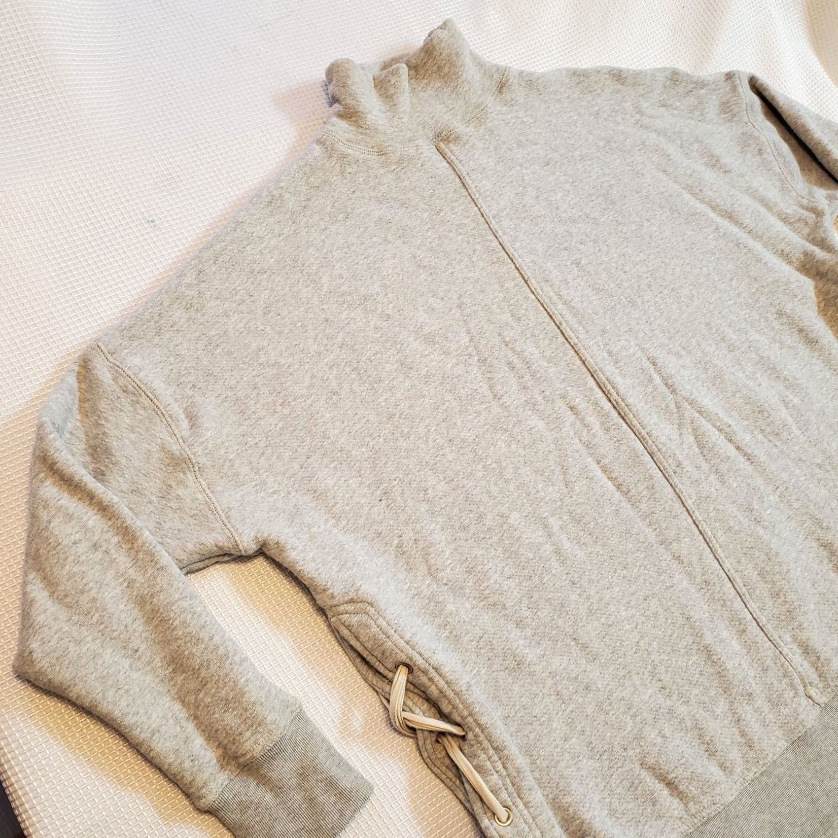 Free People Free People Long Oversized Pullover Sweatshirt Women Small Light Gray Laced Up Size S / US 4 / IT 40 - 3 Thumbnail