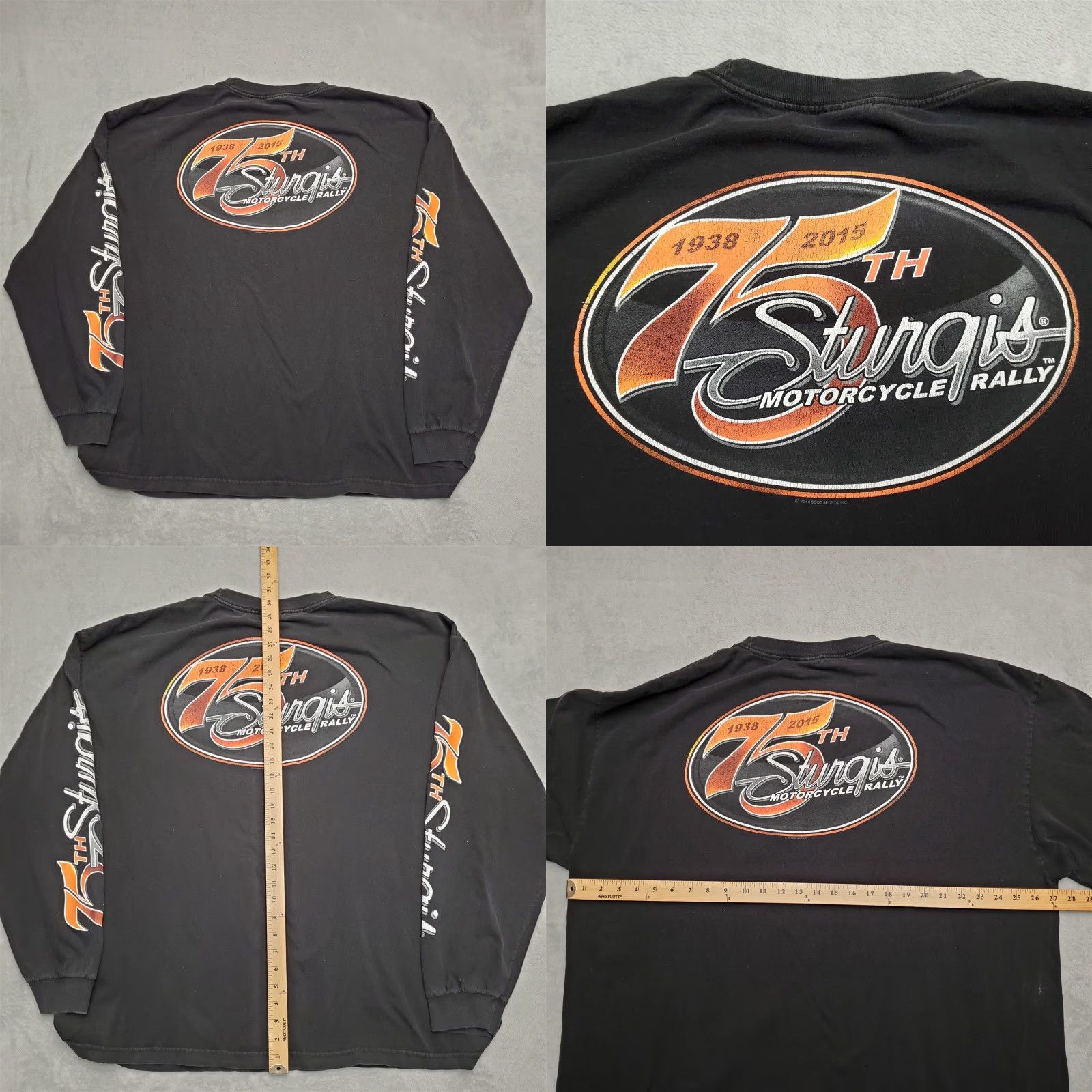 Vintage Sturgis Motorcycle Rally Shirt Men XXXL Black TEE 2015 75th Anniversary Biker Size US XXL / EU 58 / 5 - 8 Thumbnail