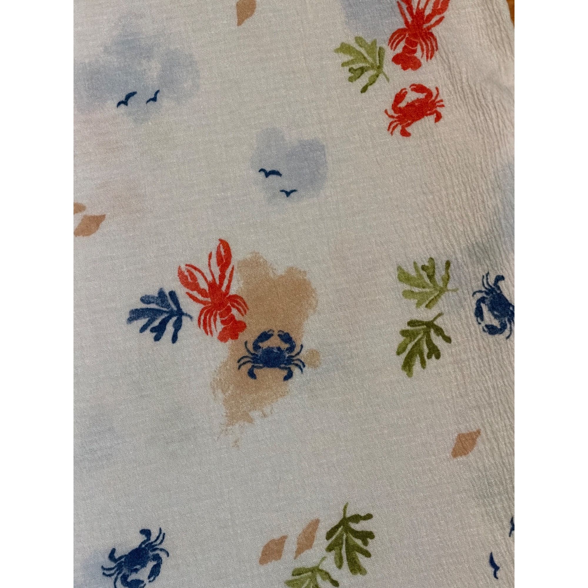 Laura Ashley Laura Ashley White Lobster Crabs Sleeveless Nightgown Sand P Size ONE SIZE - 2 Thumbnail