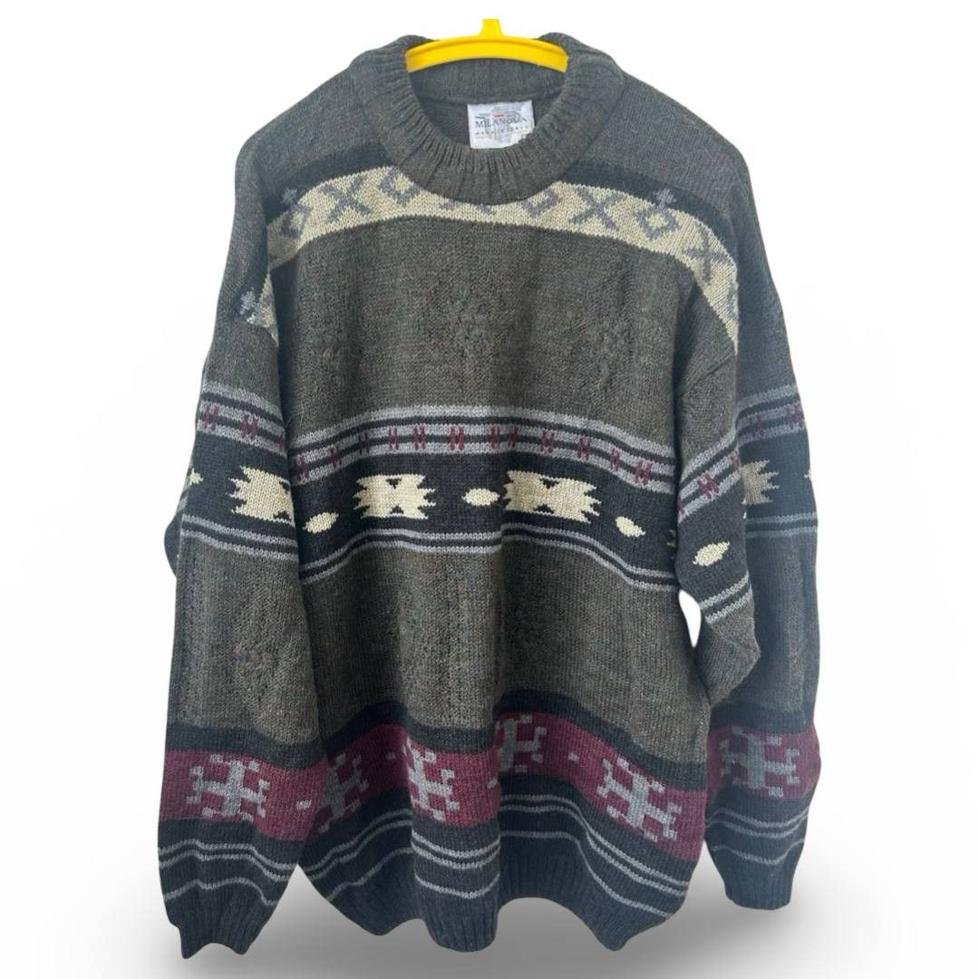 Vintage Milanova coloured knitted heavy sweater #835 Size US L / EU 52-54 / 3 - 1 Thumbnail