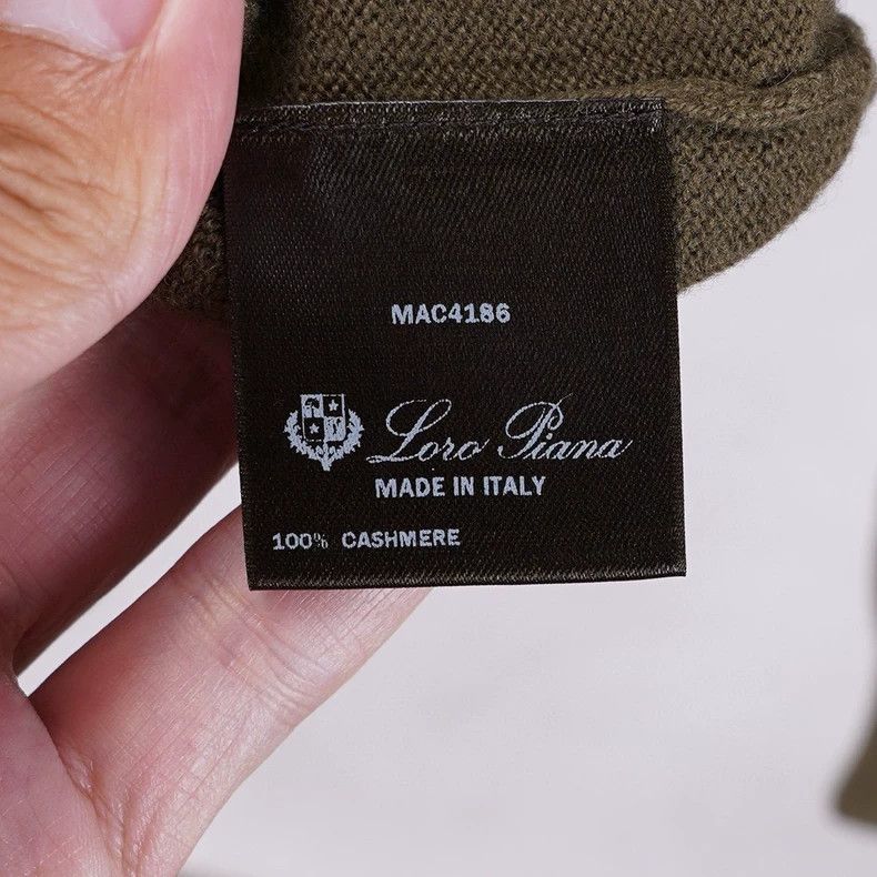 Loro Piana LORO PIANA Men's high collar cashmere sweater olive green Size US XL / EU 56 / 4 - 8 Thumbnail