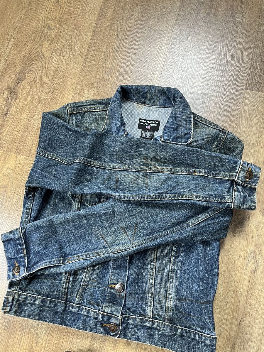 Polo Ralph Lauren × Vintage ➕ distressed polo jeans Ralph Lauren trucker denim jacket Size S / US 4 / IT 40 - 4 Thumbnail