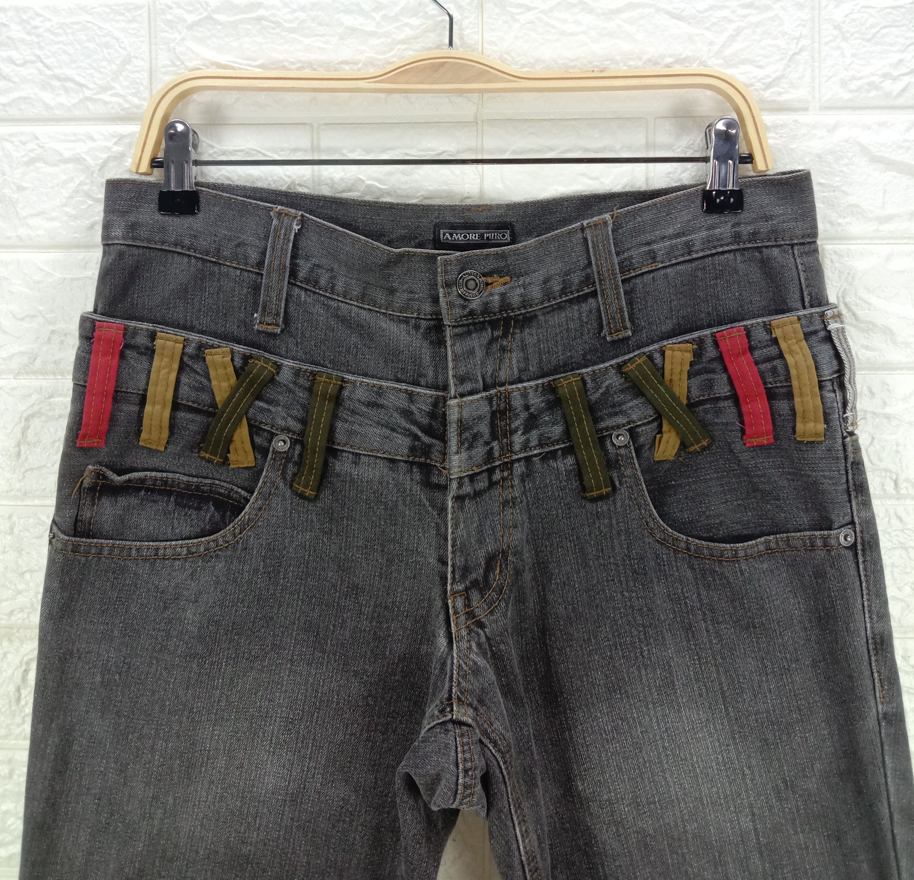 Japanese Brand Vintage Japanese Brand Double Waist Faded Black Jeans Size US 33 - 2 Thumbnail