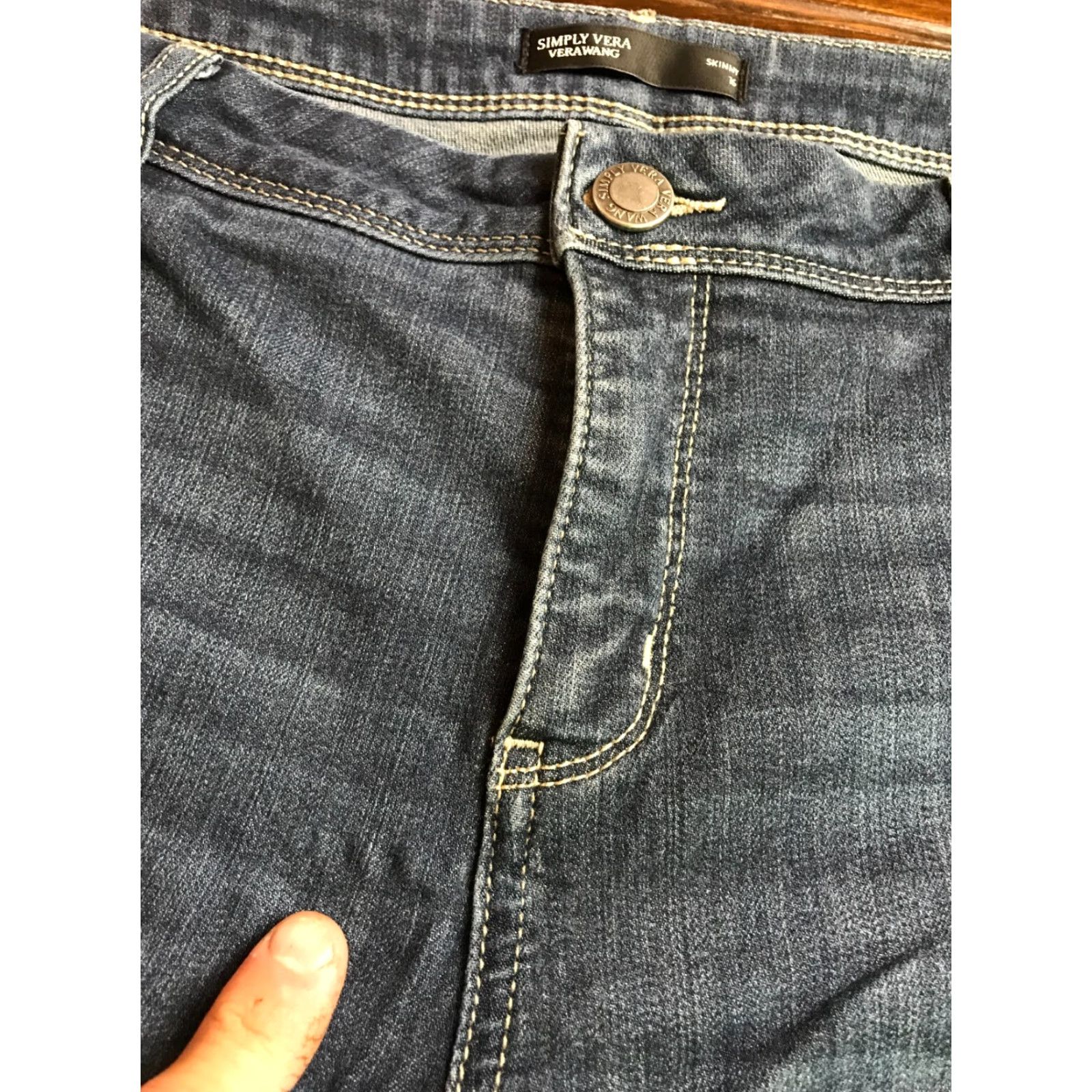Vintage Simply Vera Vera Wang Jeans Women's Size 16 Black Denim Skinny Pockets Size 38" / US 16 / IT 52 - 7 Thumbnail