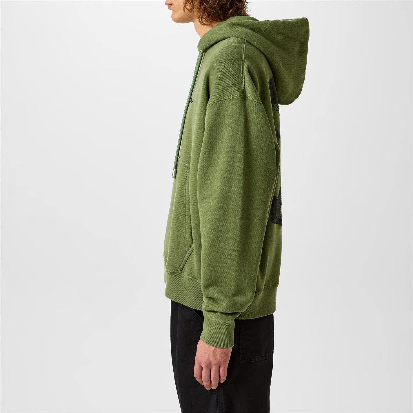 Off-White o1g2r1mq0226 Logo Print Cotton Hoodie In Green Size US XL / EU 56 / 4 - 4 Thumbnail