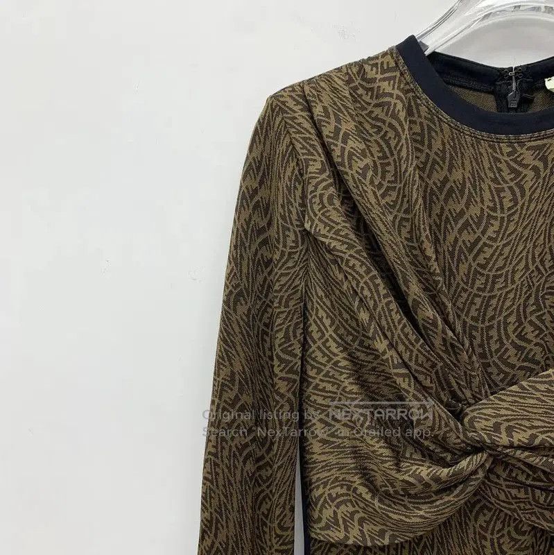 Fendi Fendi Brown Long Sleeve Dress Size S . Size S / US 4 / IT 40 - 3 Thumbnail