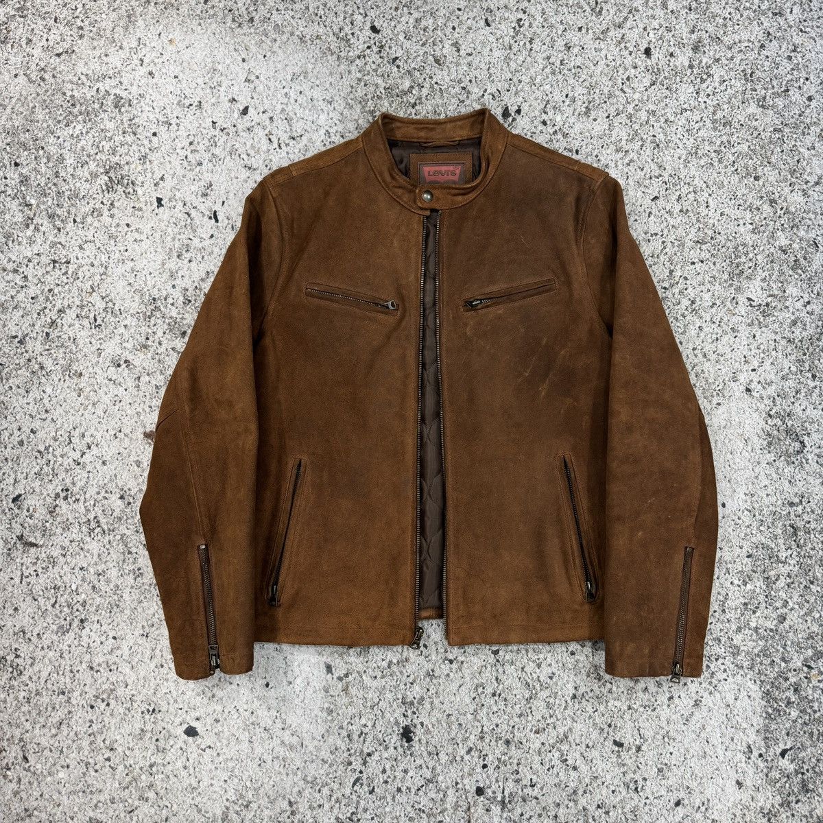 Levi's Vintage Levi's Cognac Brown Suede Cafe Racer Jacket Size US M / EU 48-50 / 2 - 4 Thumbnail