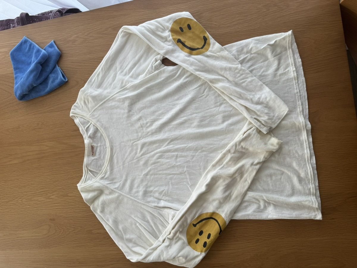 Kapital Kapital — long-sleeve smiley elbow-patch tee, cream/natural Size US L / EU 52-54 / 3 - 1 Thumbnail