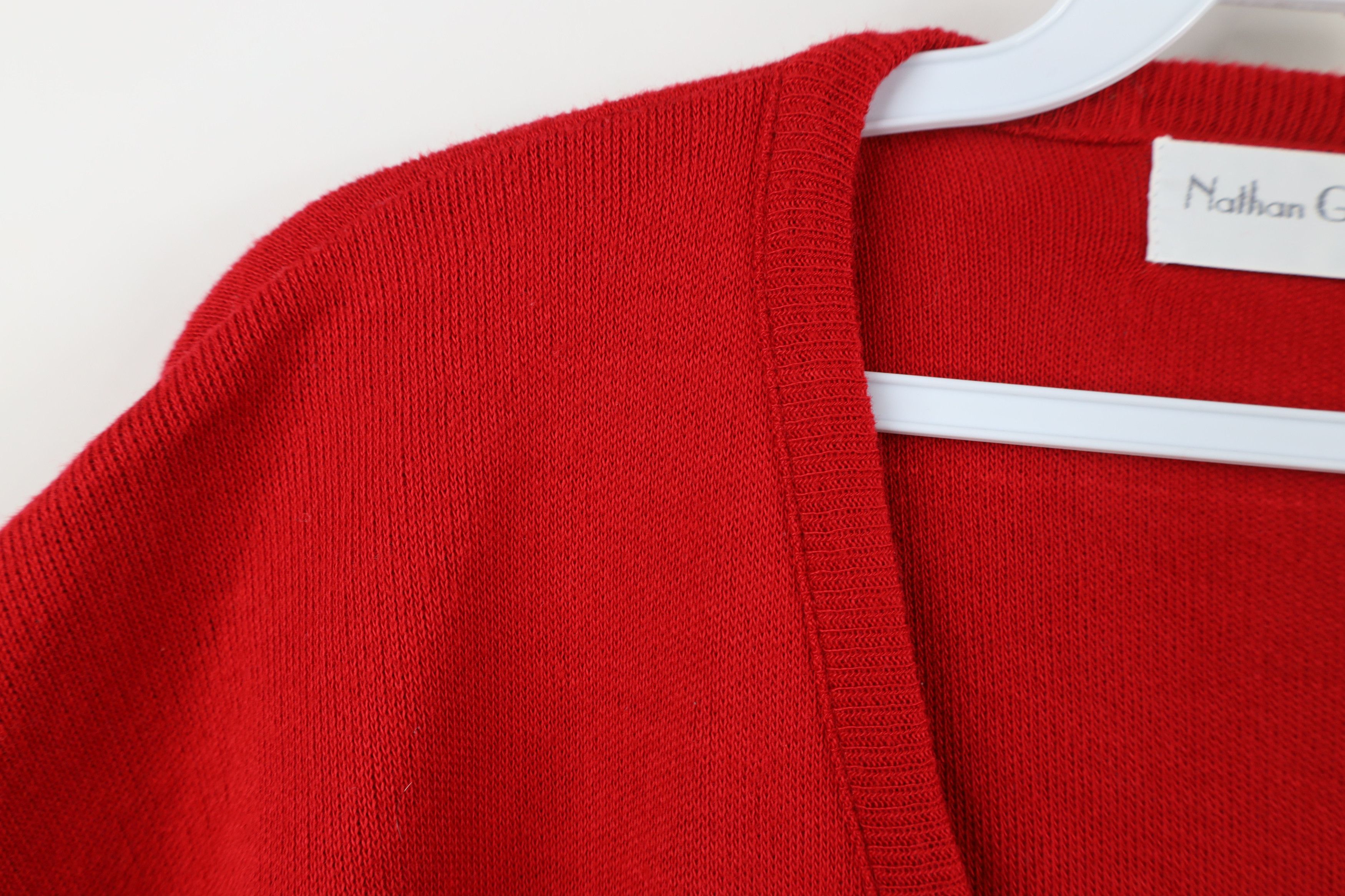 Vintage Vintage 90s Streetwear Soft Knit V-Neck Sweater Red USA Size US XL / EU 56 / 4 - 8 Thumbnail