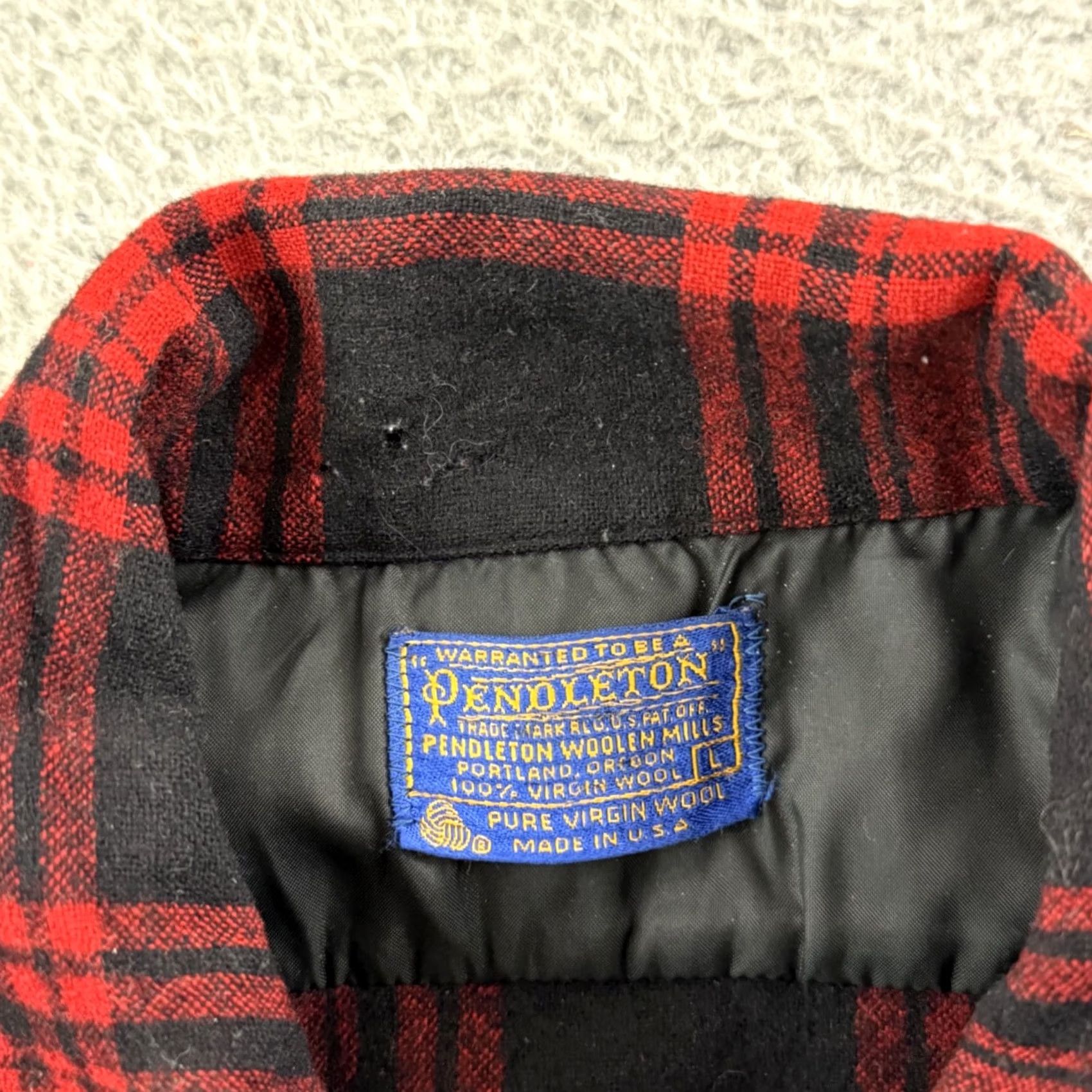 Pendleton VINTAGE Pendleton Shirt Womens Large Red Plaid 90s Wool Loop Collar Button Up Size L / US 10 / IT 46 - 6 Thumbnail