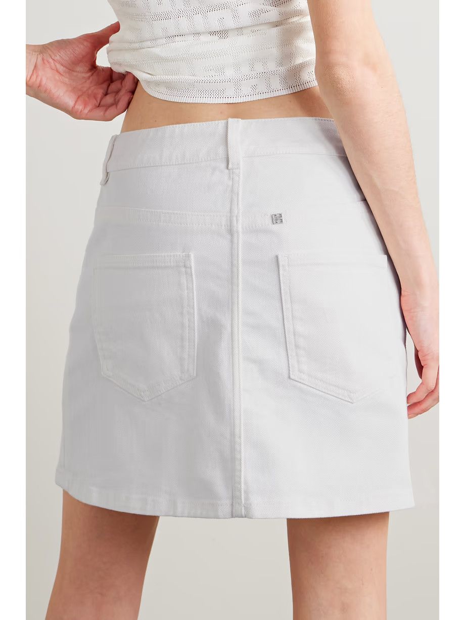 Givenchy o1y0925 Denim Mini Skirt in White Size 27" / US 4 / IT 40 - 3 Thumbnail