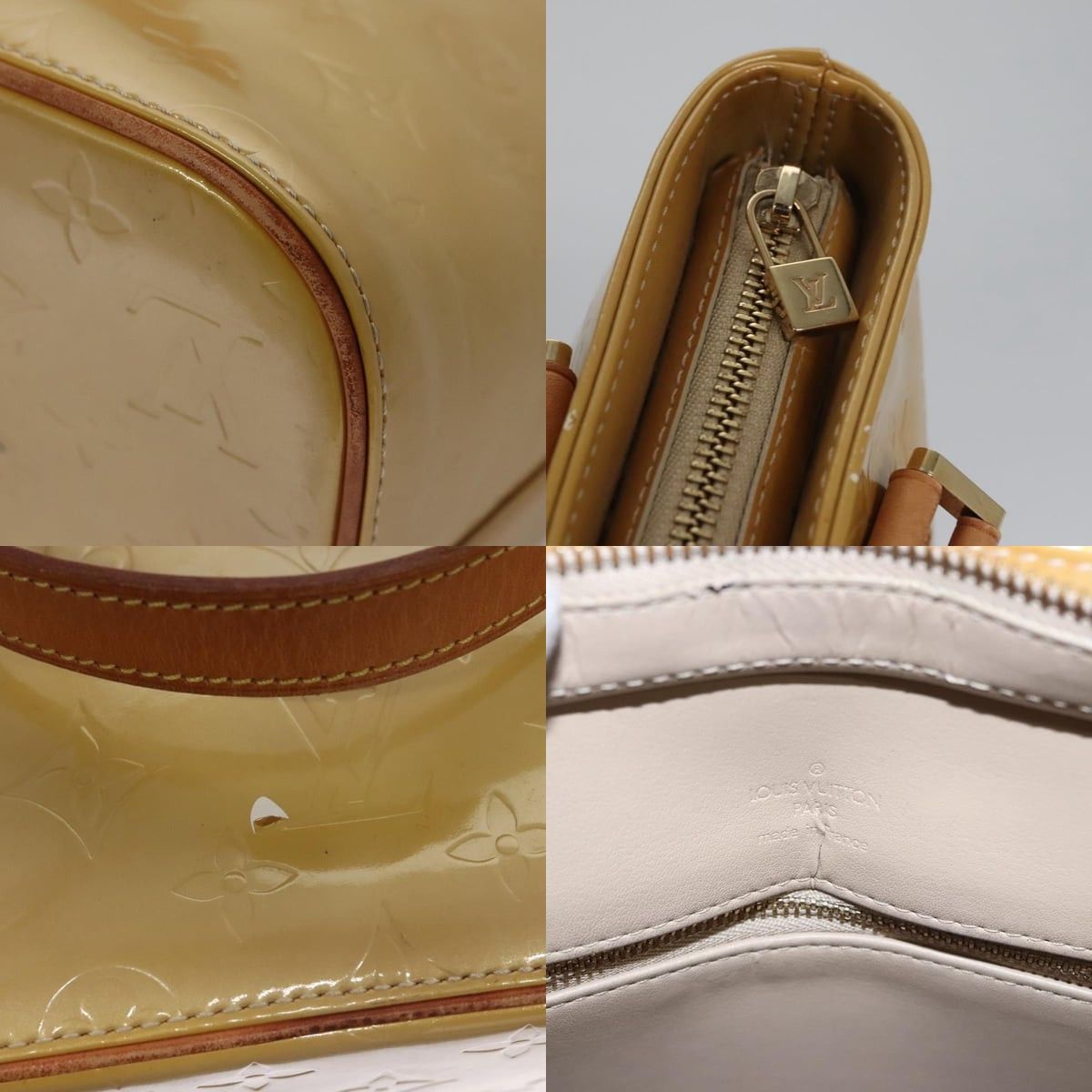 Louis Vuitton LOUIS VUITTON Monogram Vernis Houston Hand Bag Beige M91004 Size ONE SIZE - 11 Thumbnail