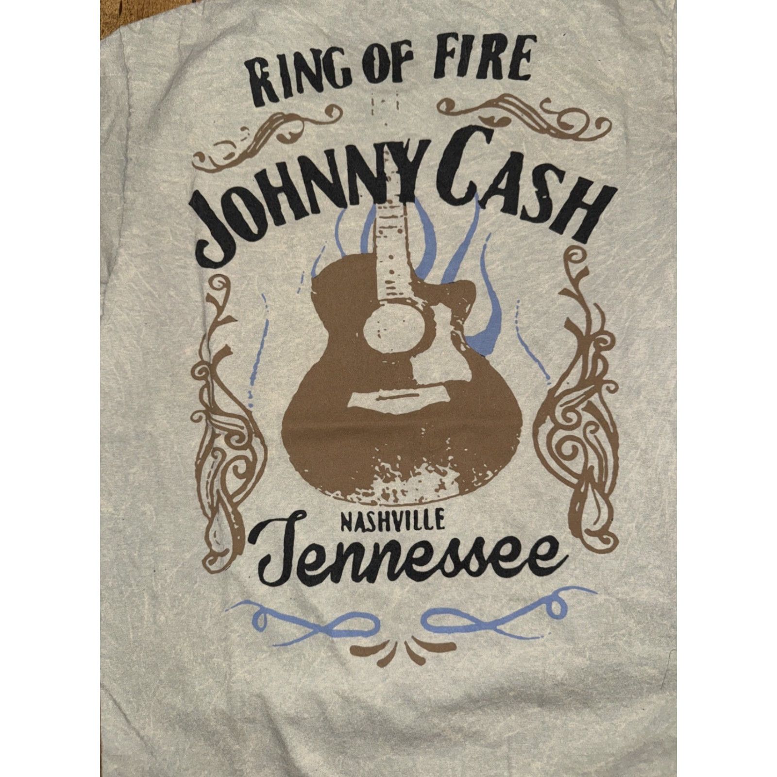 Vintage VINTAGE Johnny Cash Ring of Fire Nashville Tennessee T-Shirt Gray M Mens Shirts 18x25 100% Cotton Size US M / EU 48-50 / 2 - 5 Thumbnail