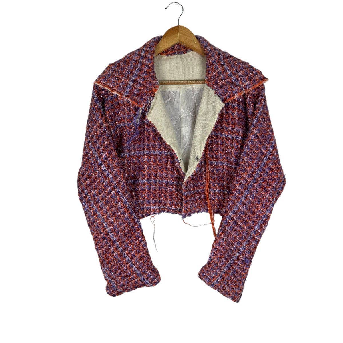 Yohji Yamamoto 🌟YOHJI YAMAMOTO 2000s TWEED CROPPED JACKET Size S / US 4 / IT 40 - 4 Thumbnail