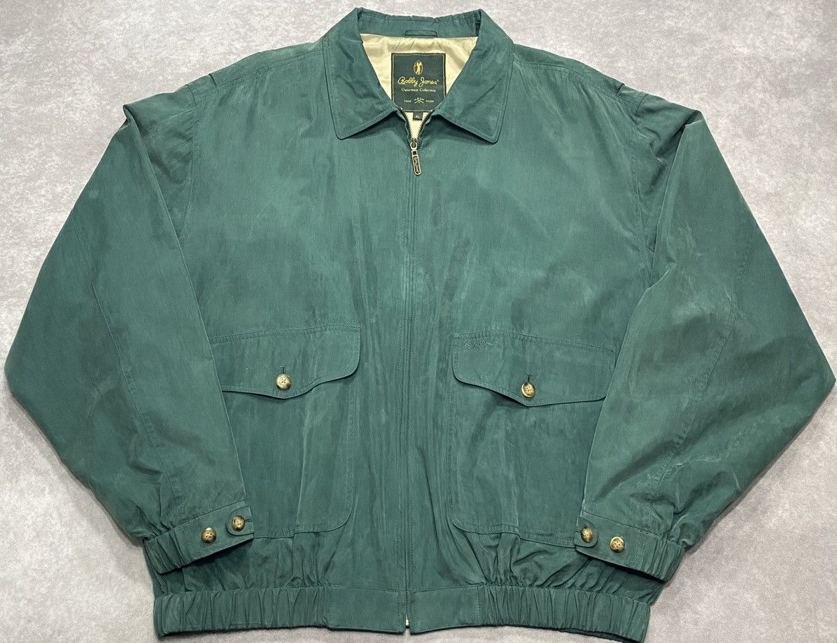 Bobby Jones 80’s Vintage Bobby Jones Green Silk Rain Jacket Size US L / EU 52-54 / 3 - 1 Thumbnail