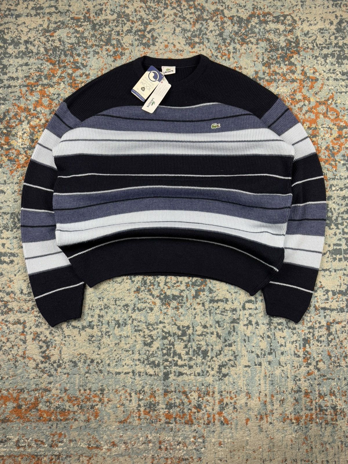 Lacoste × Vintage Vintage 90s DSWT! Lacoste striped sweater Size US XXL / EU 58 / 5 - 1 Thumbnail