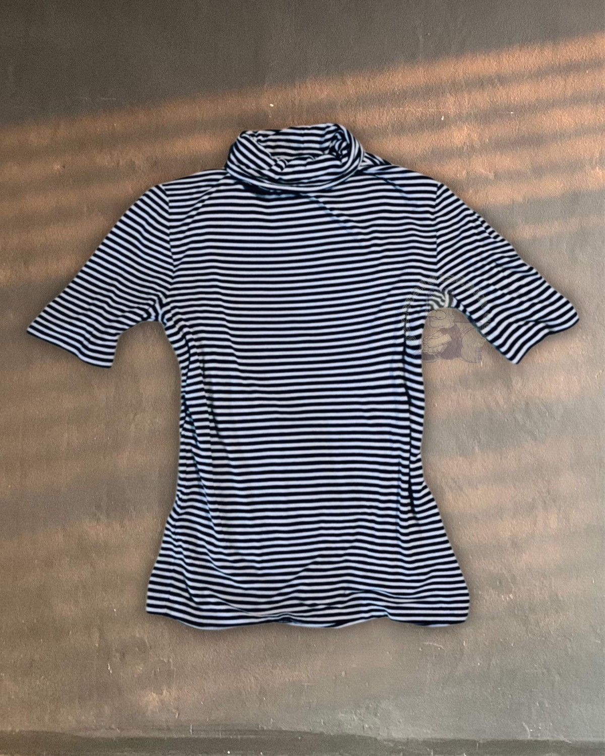 Michael Kors Michael Kors Stripe relaxed cowl Turtleneck fitted top tee Size S / US 4 / IT 40 - 1 Thumbnail