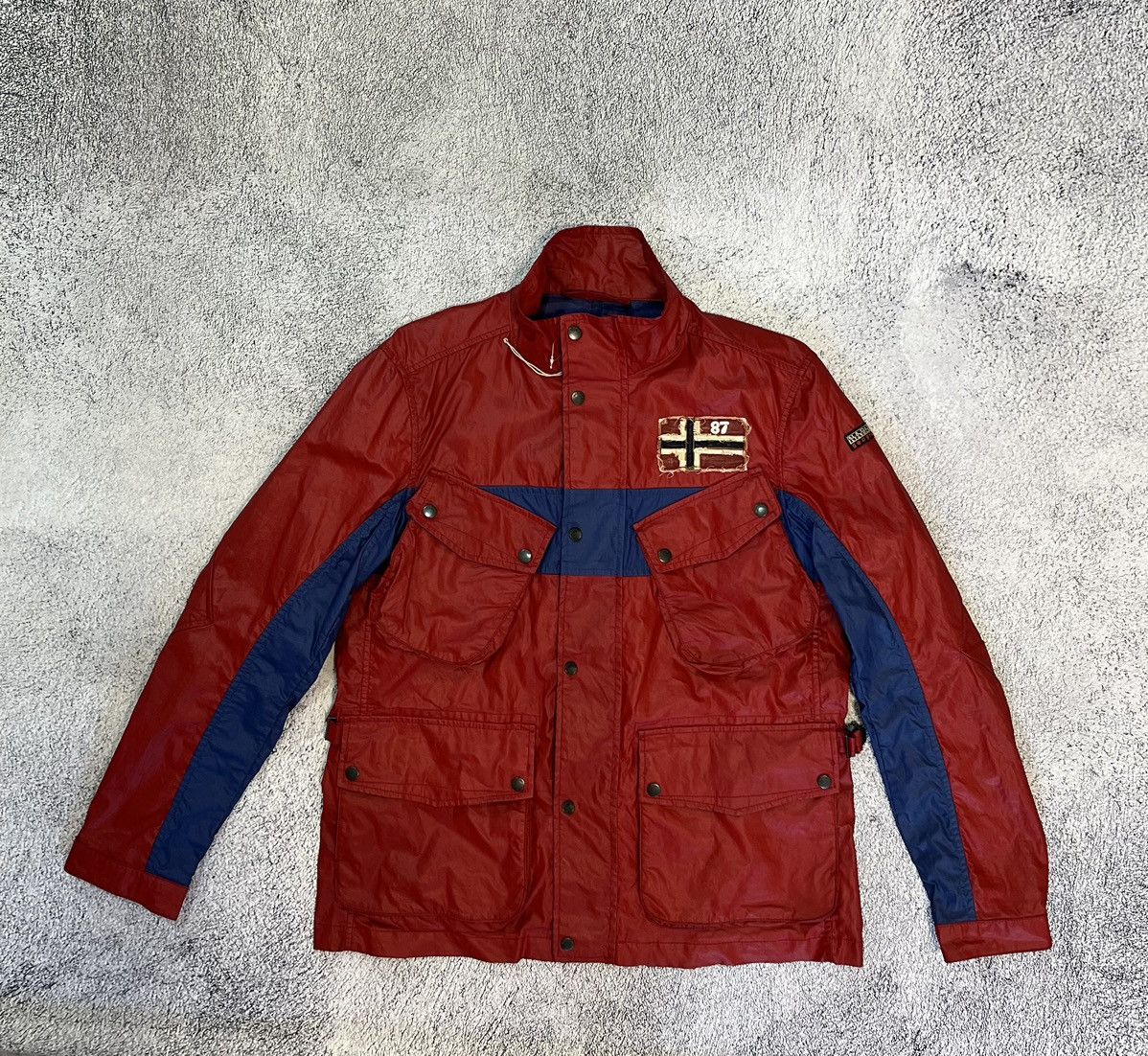 Napapijri Napapijri Men’s Jacket Wax Corpo Red Big Logo Size XL Size US XL / EU 56 / 4 - 1 Thumbnail