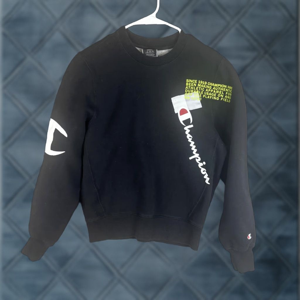 Champion Champion Sweatshirt Mens Small Black Fleece Crewneck Graphic Pullover Logo Size US S / EU 44-46 / 1 - 1 Thumbnail
