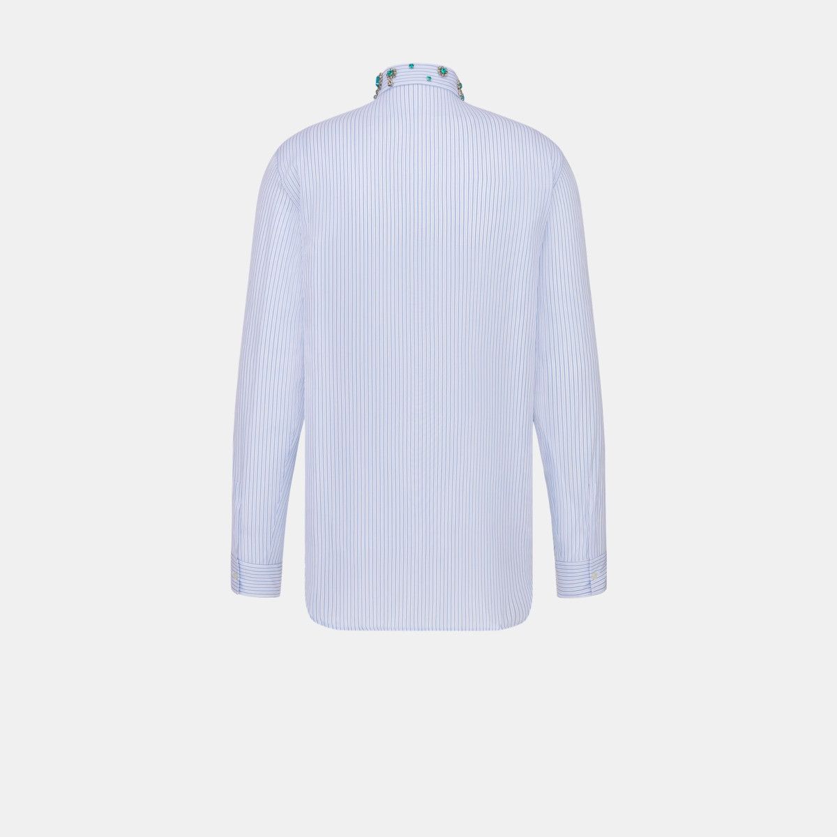 Dior o1bcso1str0226 Cabochon Collar Shirt in Blue/White Size US XL / EU 56 / 4 - 2 Thumbnail