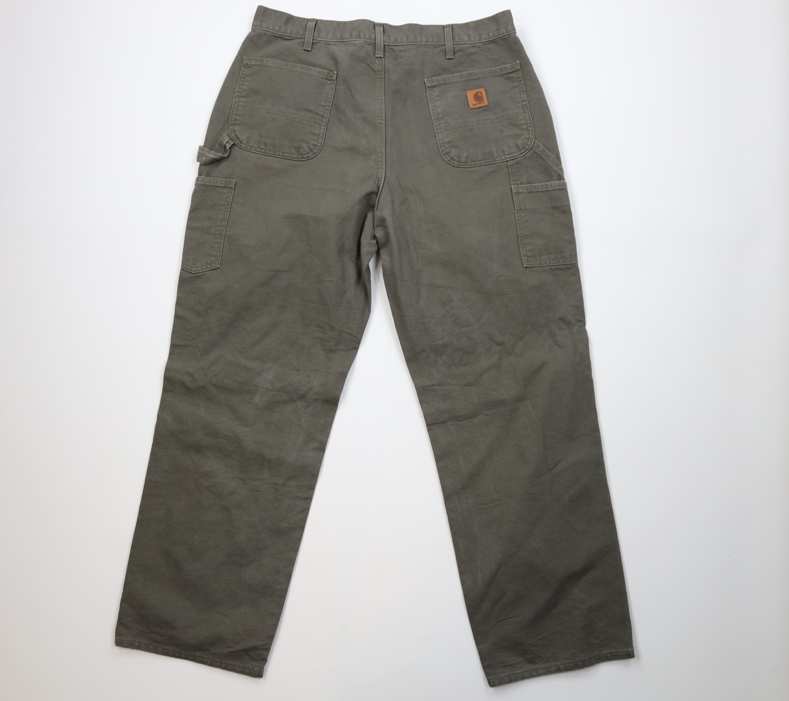 Carhartt Vintage Y2K Carhartt Wide Leg Dungaree Pants Moss Green Size US 38 / EU 54 - 9 Thumbnail