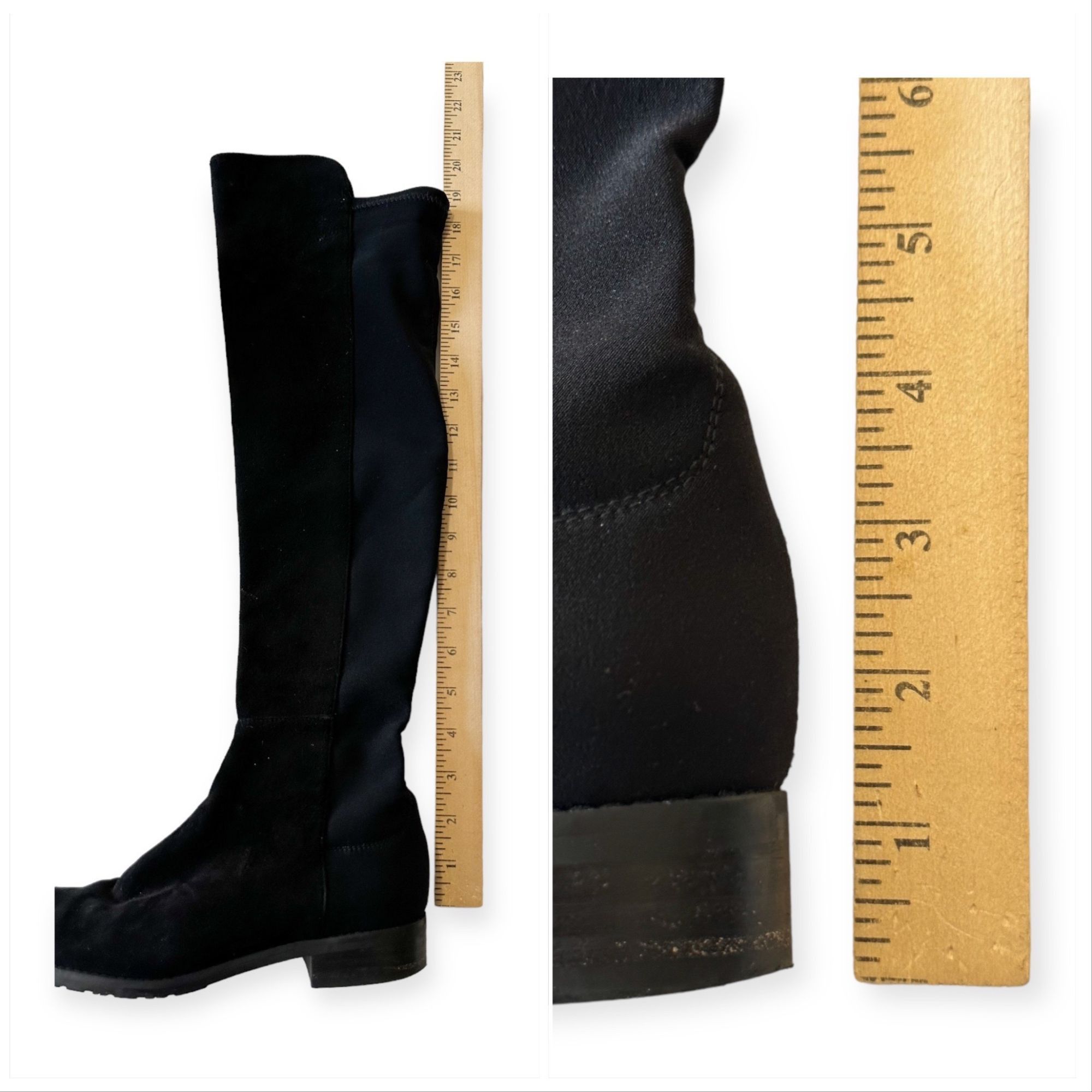 Stuart Weitzman Stuart Weitzman Over the Knee Black Suede/Stretch 50/50 Boot Size US 6 / IT 36 - 11 Thumbnail