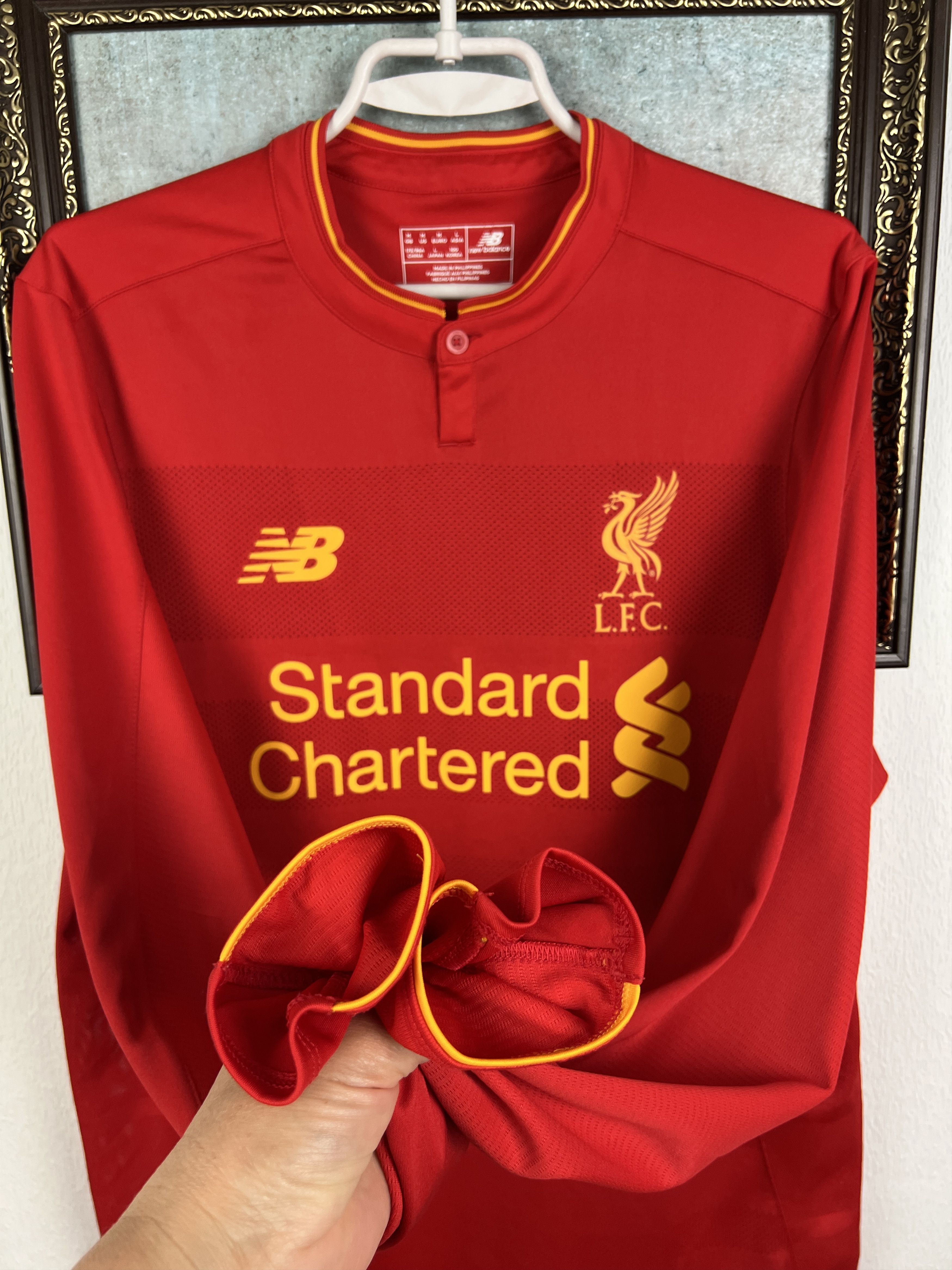 New Balance Liverpool Home football shirt 2016 Long Sleeve Jersey Trikot Size US M / EU 48-50 / 2 - 6 Thumbnail