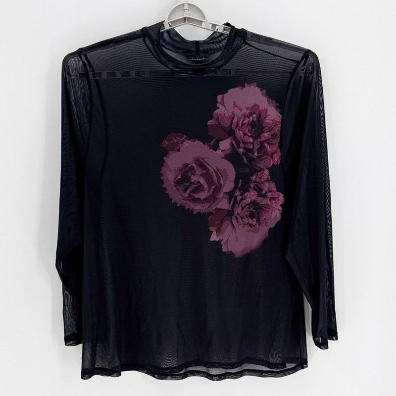Other Torrid Floral Mesh Turtleneck Long Sleeve Tee size 5X Size 4XL / US 24-26 - 2 Thumbnail