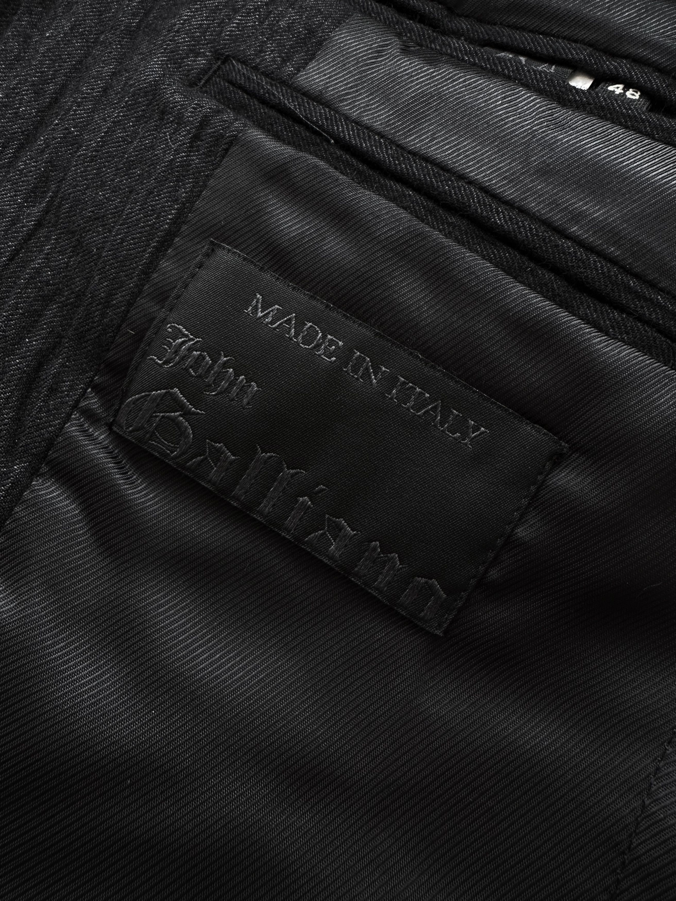 John Galliano John Galliano black crushed wool blazer Size 48R - 3 Thumbnail