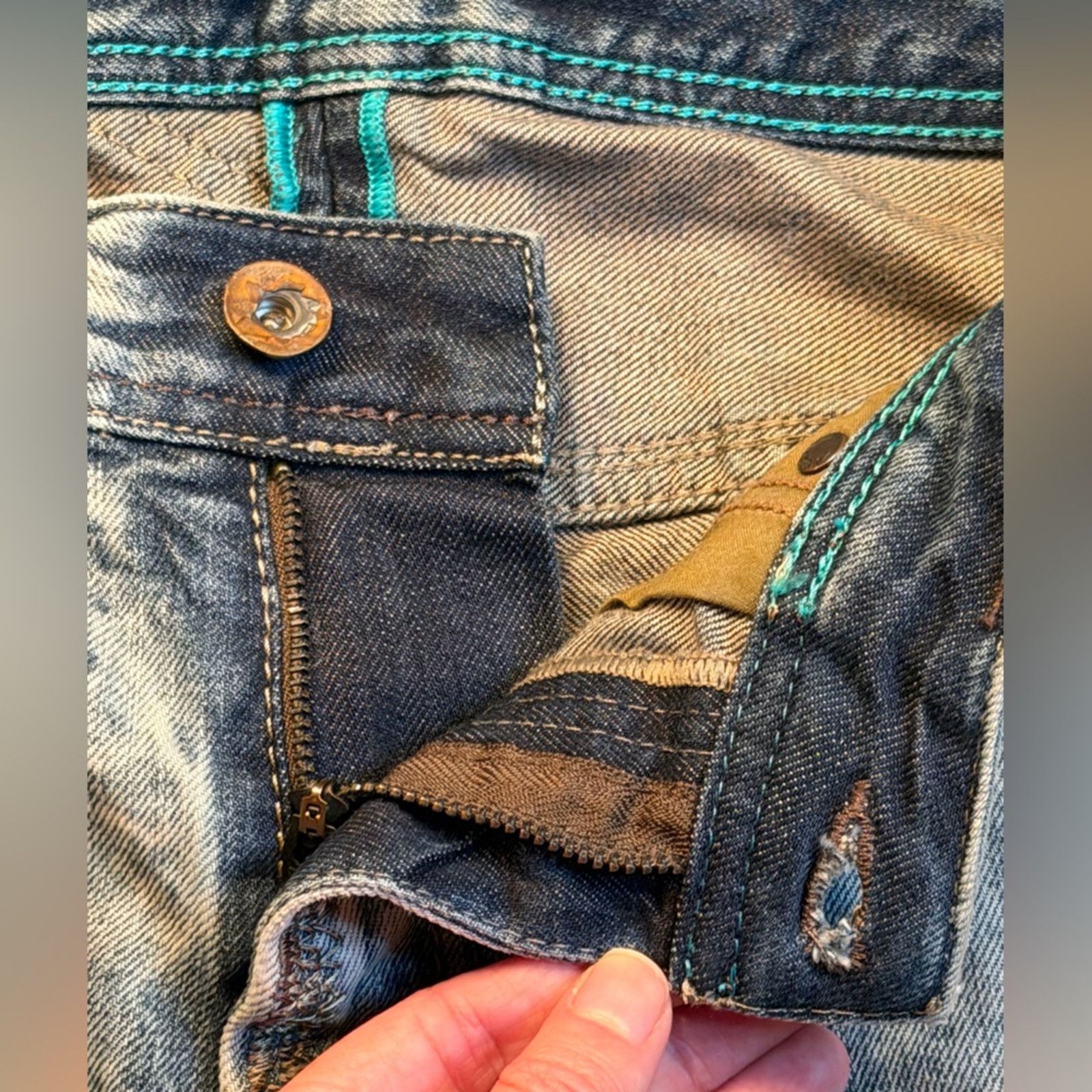 Diesel Thanaz Distressed Jeans size 30 Slim 813z Acid Wash Patched Size US 30 / EU 46 - 11 Thumbnail