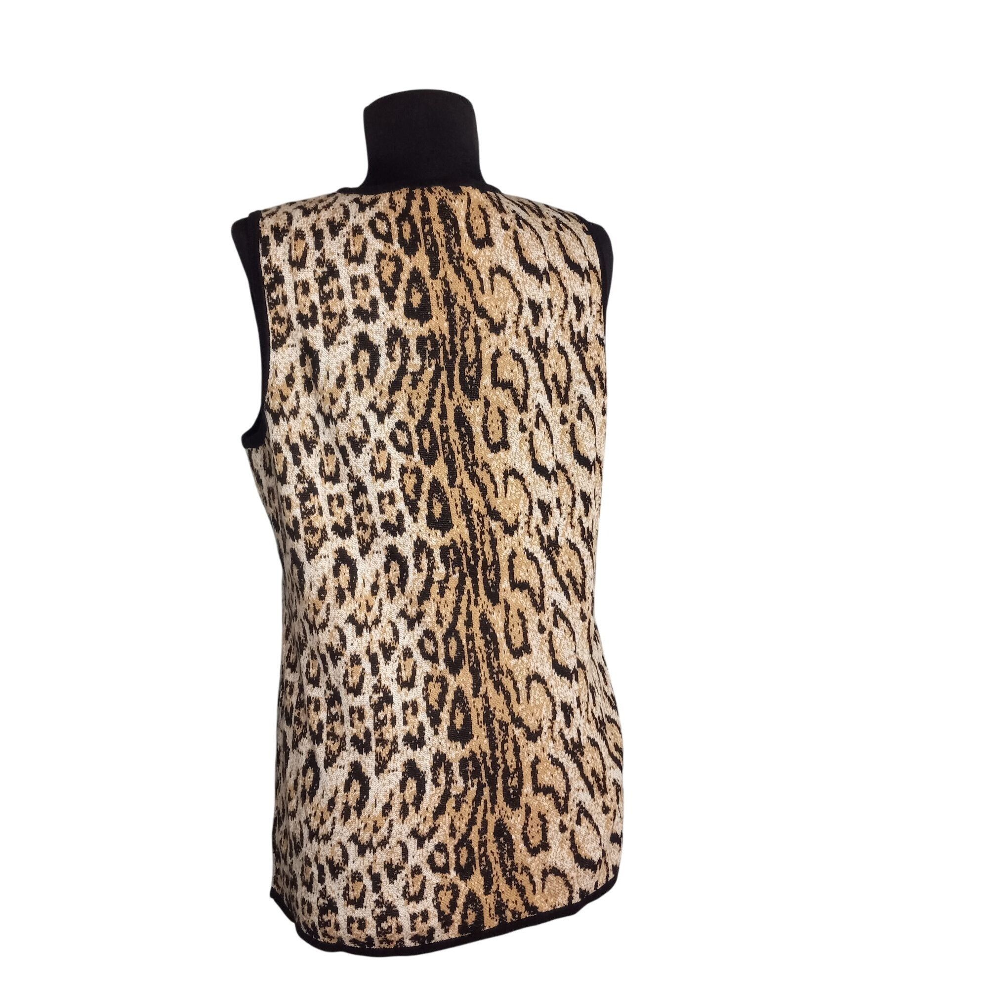 Chicos Chicos Size 2 L Knit Top Womens Vivid Cheetah Amelia Tank Sl Size L / US 10 / IT 46 - 5 Thumbnail