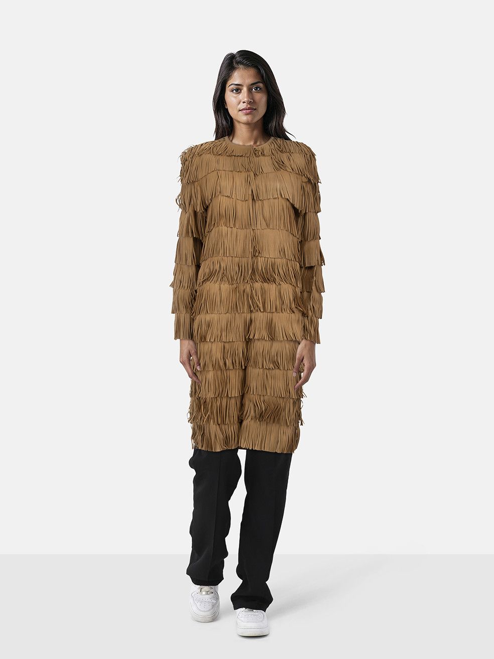 Prada Spring 2007 Brown Leather Fringe Coat Size S / US 4 / IT 40 - 1 Thumbnail