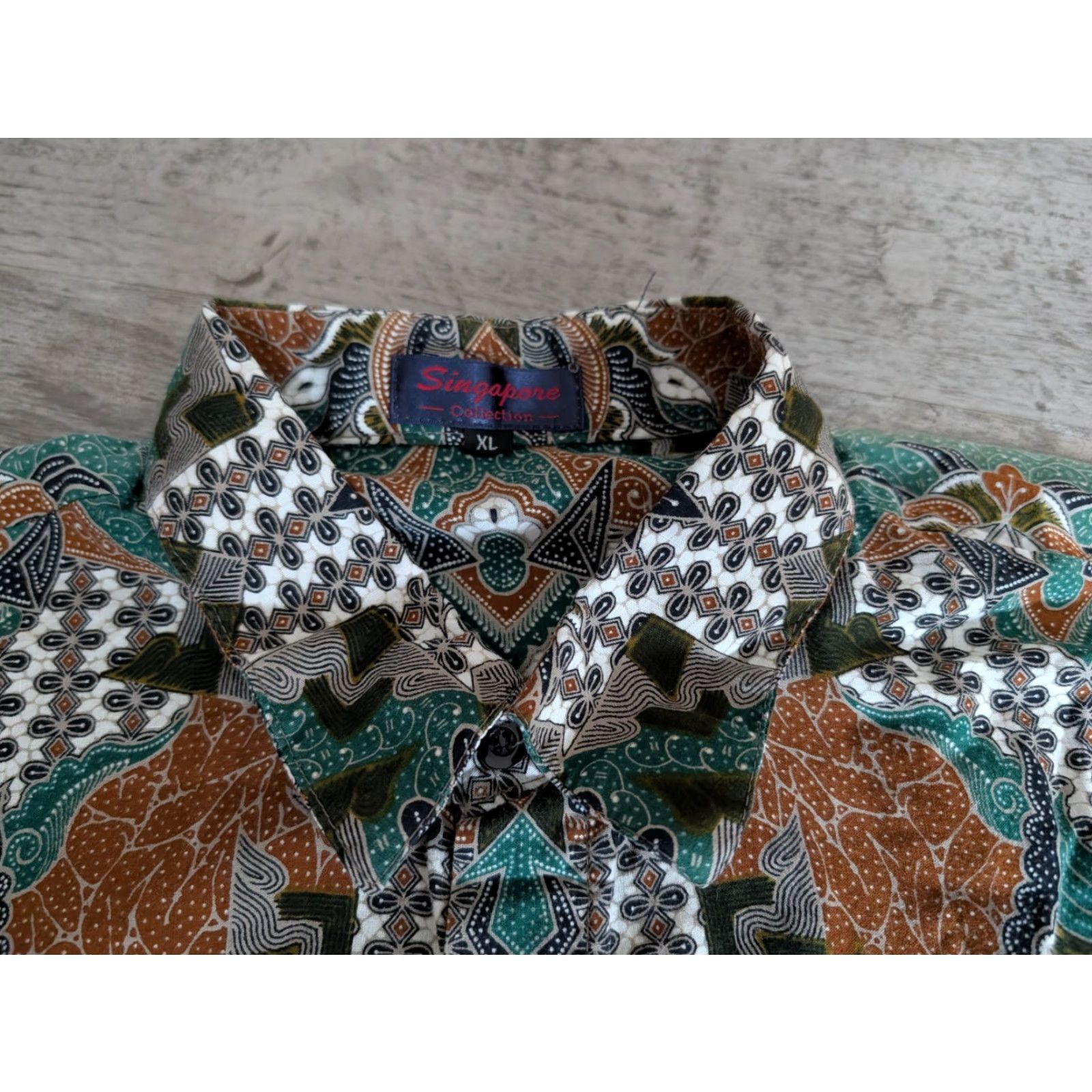 Vintage Singapore Collection Mens Short Sleeve Button Up Shirt All Over Print AOP XL EUC Size US XL / EU 56 / 4 - 3 Thumbnail