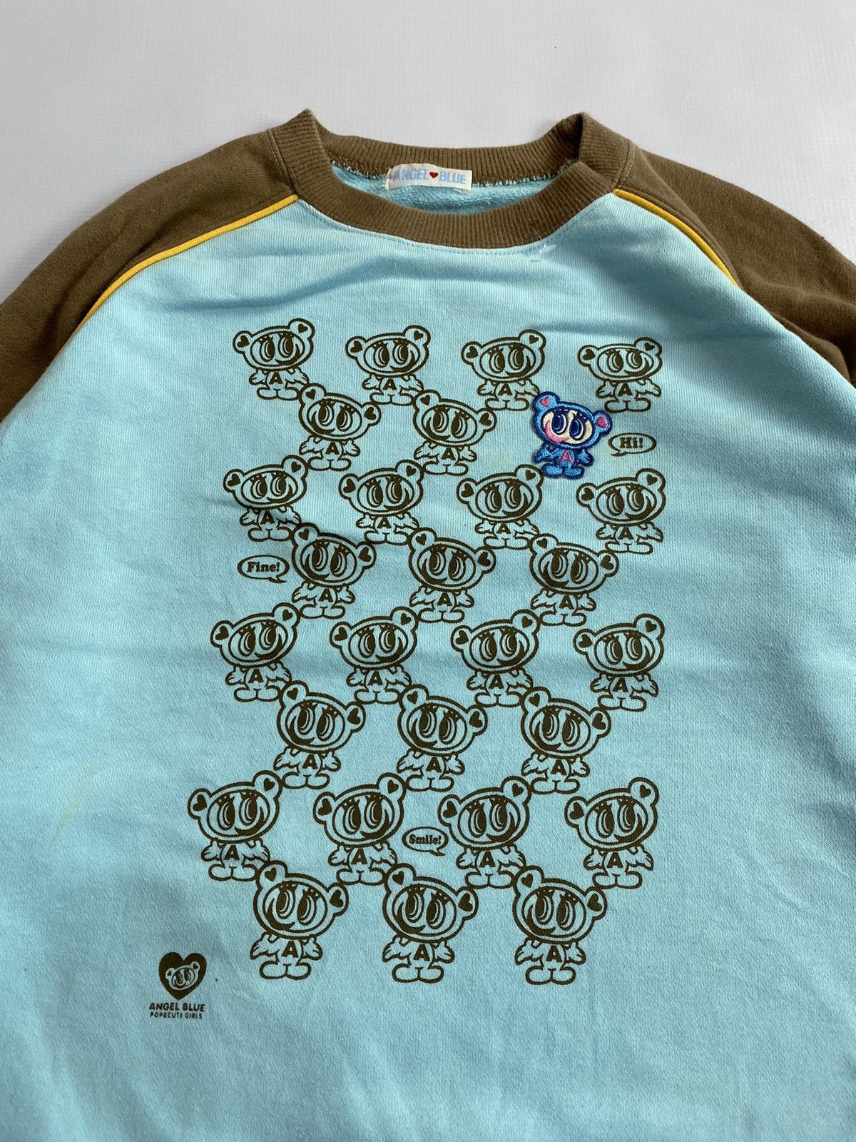 Angel Blue × Hysteric Glamour × Japanese Brand 2000s Angel Blue Pop&Cute Girls Twotone Sweatershirt Size US M / EU 48-50 / 2 - 4 Thumbnail