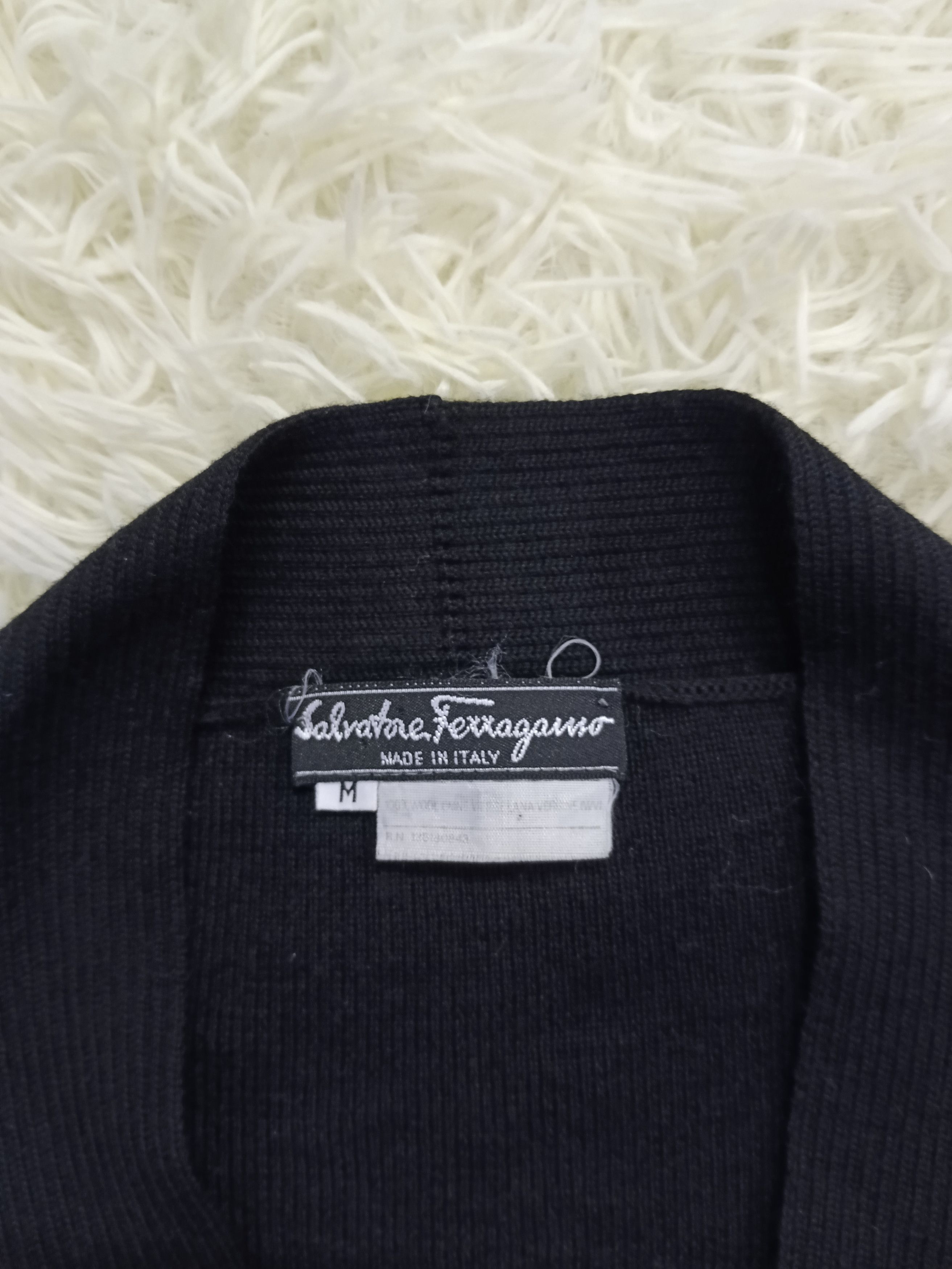 Salvatore Ferragamo Salvatore Ferragamo Black Cardigan Knit Size M / US 6-8 / IT 42-44 - 6 Thumbnail