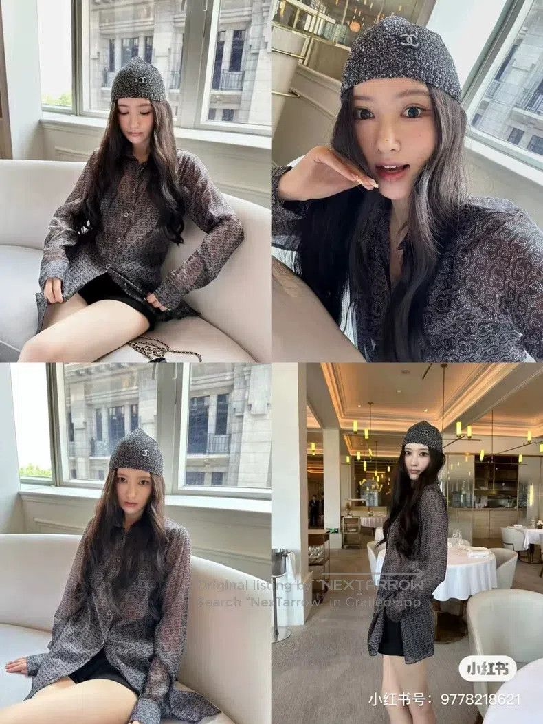 Chanel Chanel 23A dark green full logo full double C silk shirt Size XS / US 0-2 / IT 36-38 - 7 Thumbnail