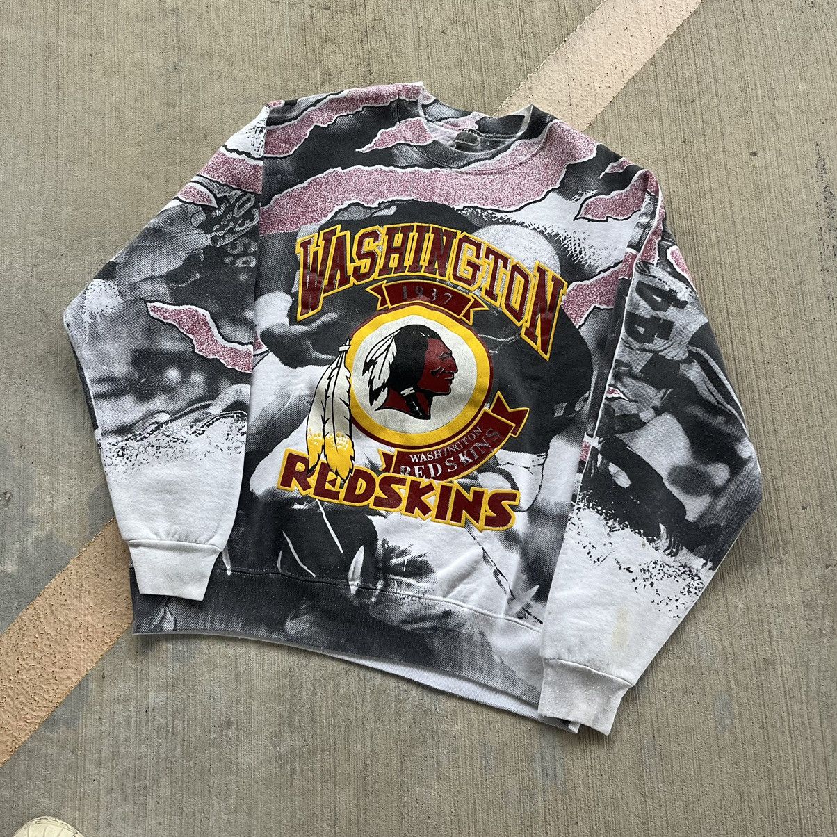 NFL × Vintage Rare Vintage 90s Washington Redskins AOP crewneck Size US XL / EU 56 / 4 - 1 Thumbnail