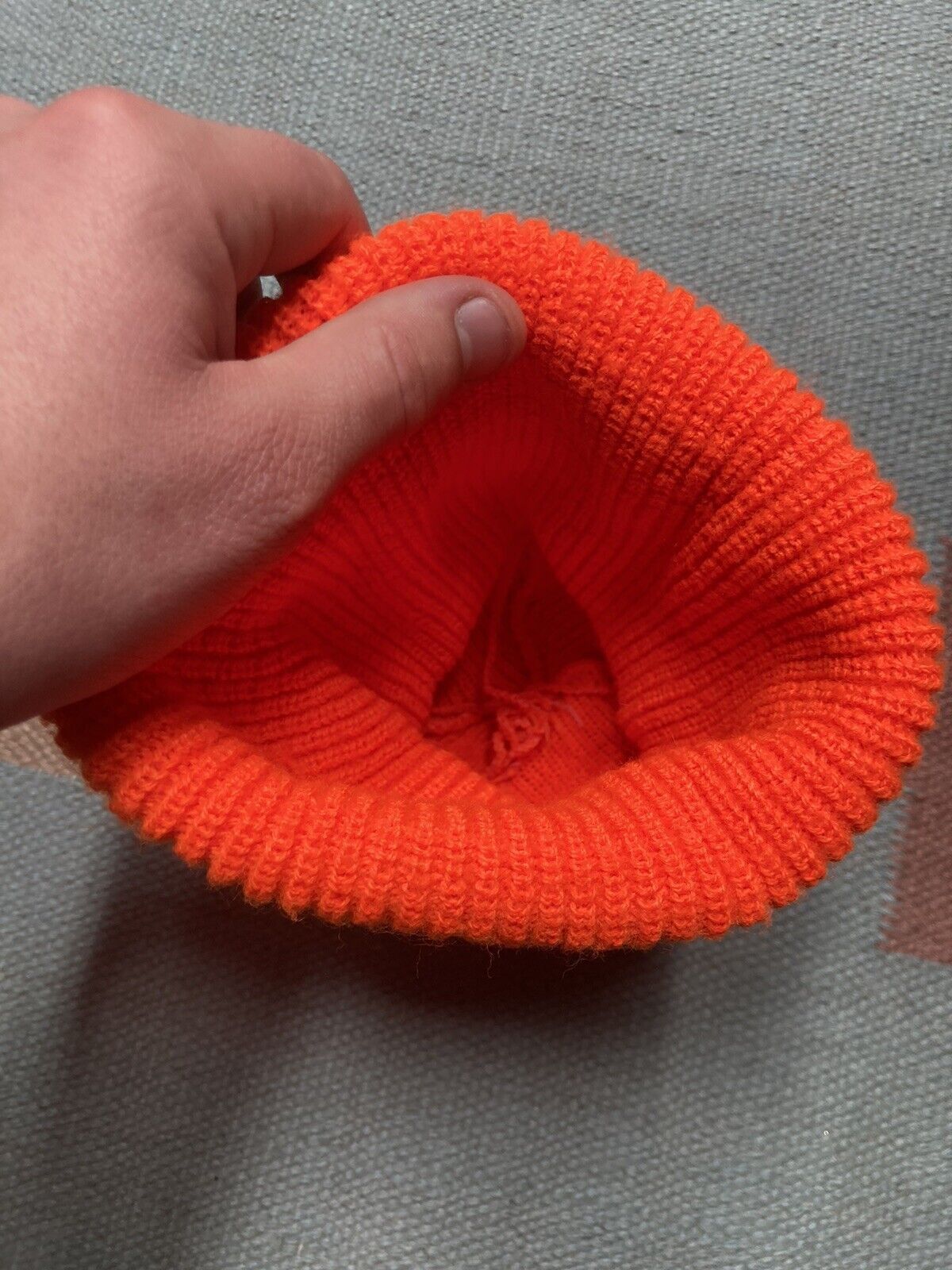 Scully × Vintage VTG knit beanie skull cap blaze orange hi vis neon hunting Size ONE SIZE - 5 Thumbnail
