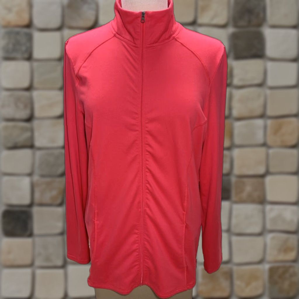 Champion Champion Shirt Womens Large Pink Long Sleeve Full Zip Pockets Running Active Size L / US 10 / IT 46 - 1 Thumbnail