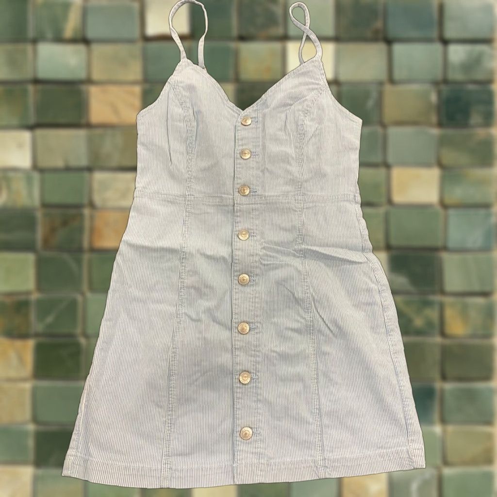 princess polly baby blue dress AMERICAN EAGLE Dress Women's Railroad Button-Up Mini Size US S Blue