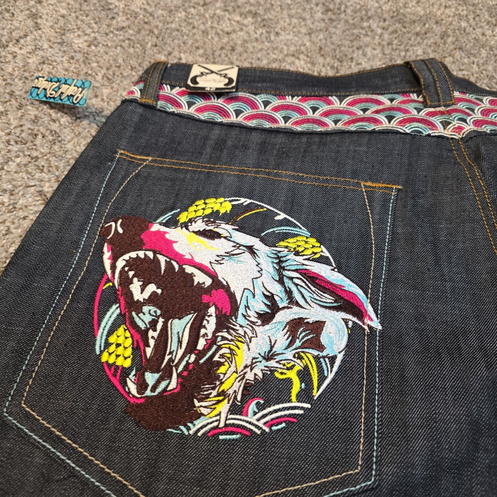 Artful Dodger NWT Y2K Vtg Artful Dodger Pastel Tiger Embroidered Jeans 42 Size US 42 / EU 58 - 6 Thumbnail
