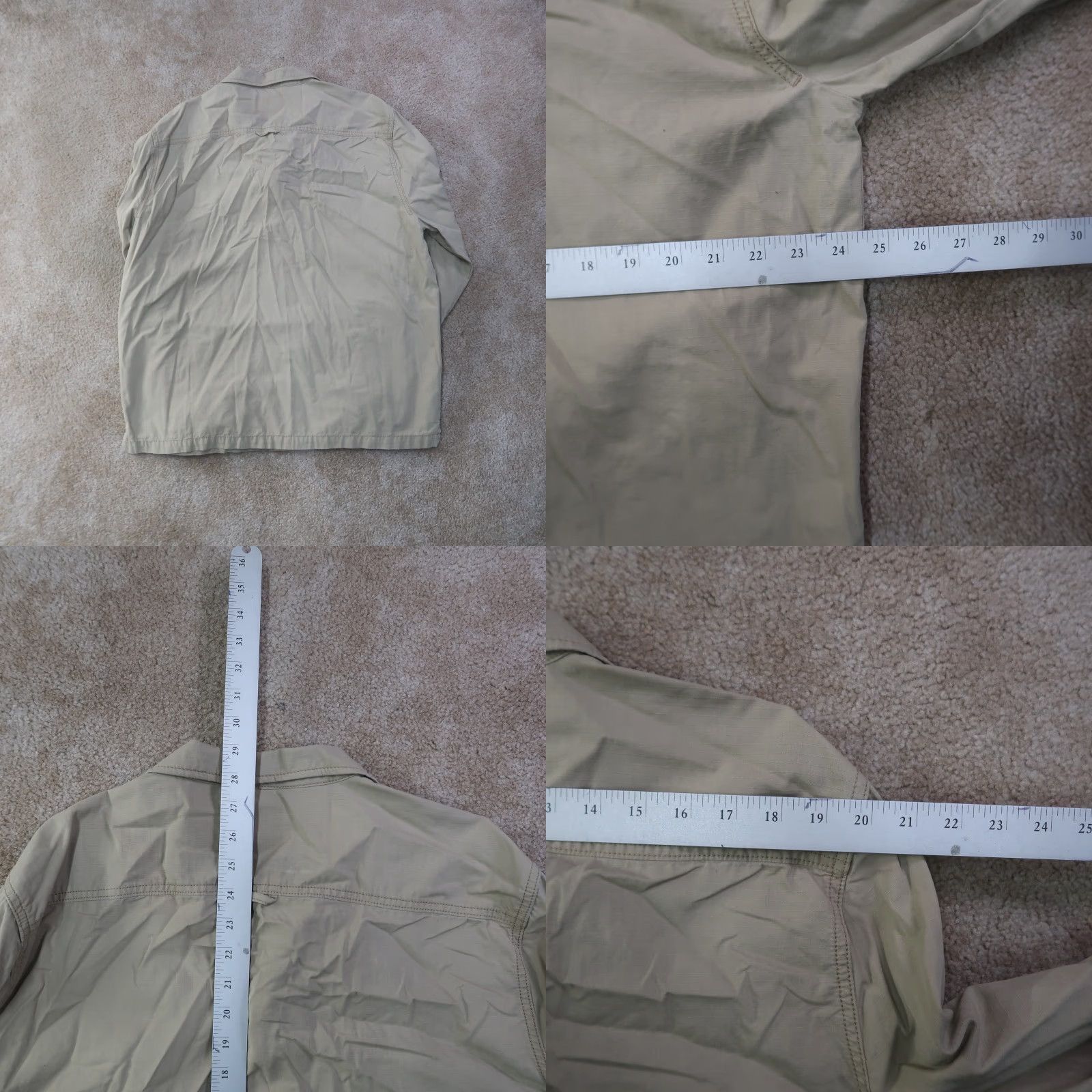 Lucky Brand Lucky Brand Platoon Shirt Jacket Mens XL Beige Solid Mid-Length Vintage No Size US XL / EU 56 / 4 - 8 Thumbnail