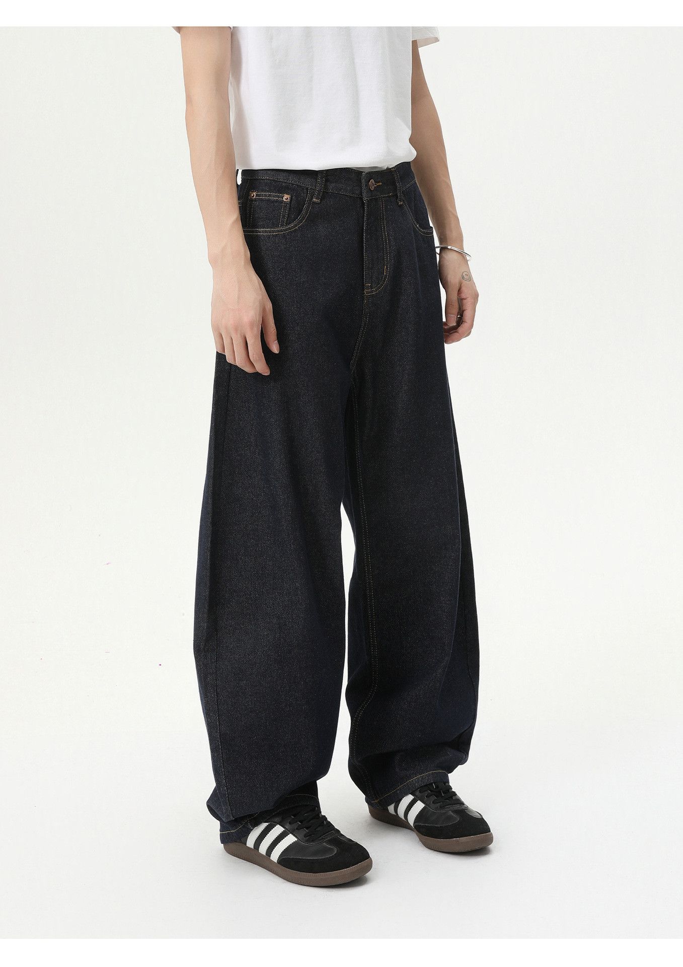 Jean Men's Japanese Retro Loose Saber-Cut Wide-Leg Jeans Size US 32 / EU 48 - 3 Thumbnail