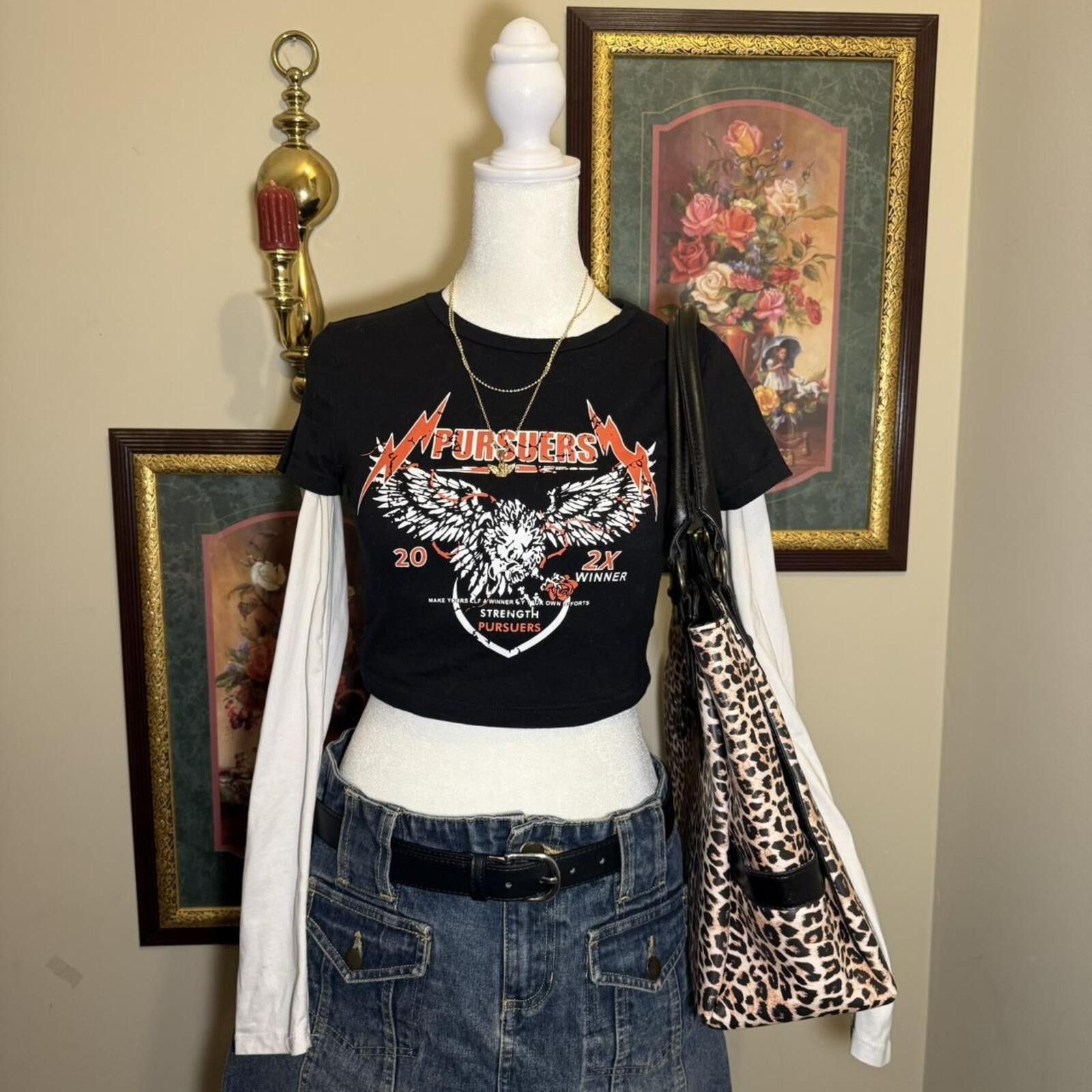 Other Black Pursuers Graphic Crop Top Size S / US 4 / IT 40 - 2 Thumbnail