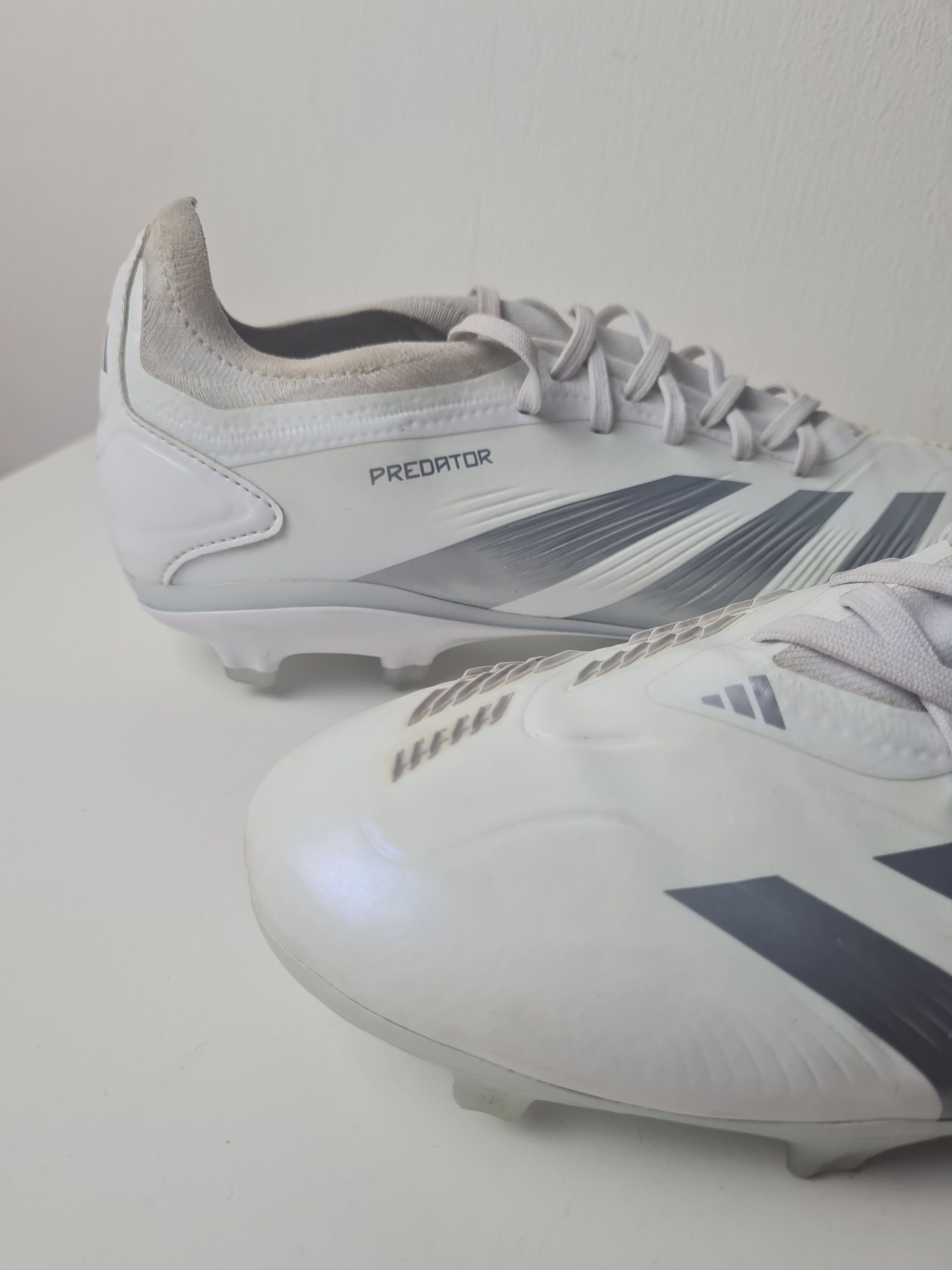 Adidas Football Soccer Adidas PREDATOR Pro FG Cleats White Silver Size US 12.5 / EU 45-46 - 6 Thumbnail