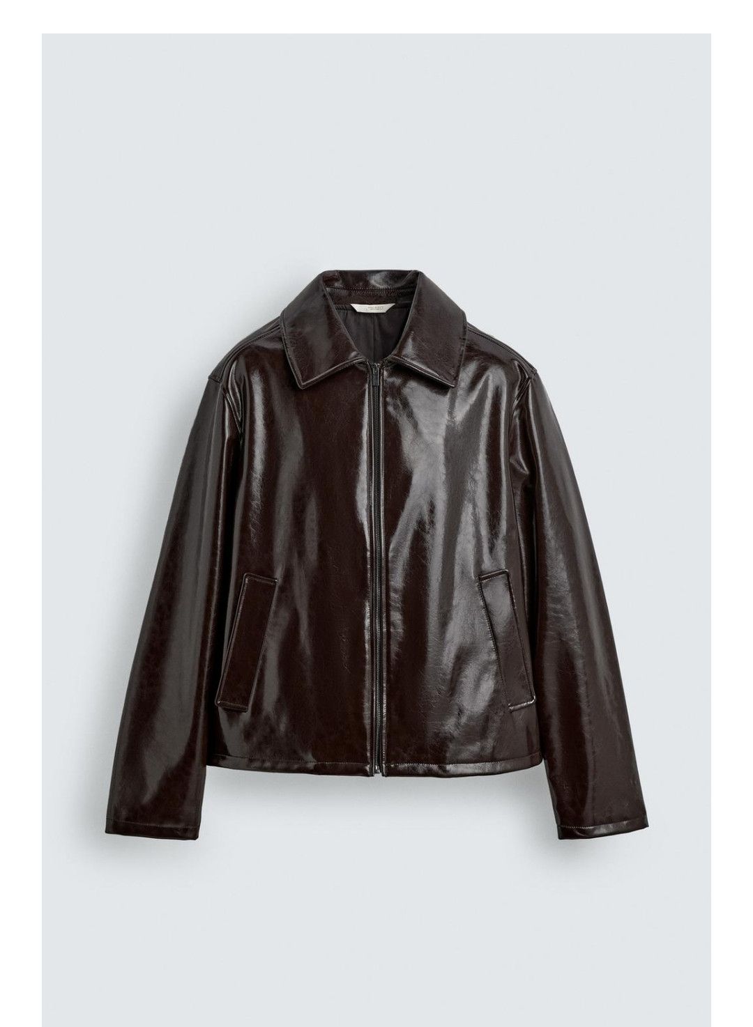 Zara Zara Vinil finish jacket size medium dark brown, Size US M / EU 48-50 / 2 - 1 Thumbnail